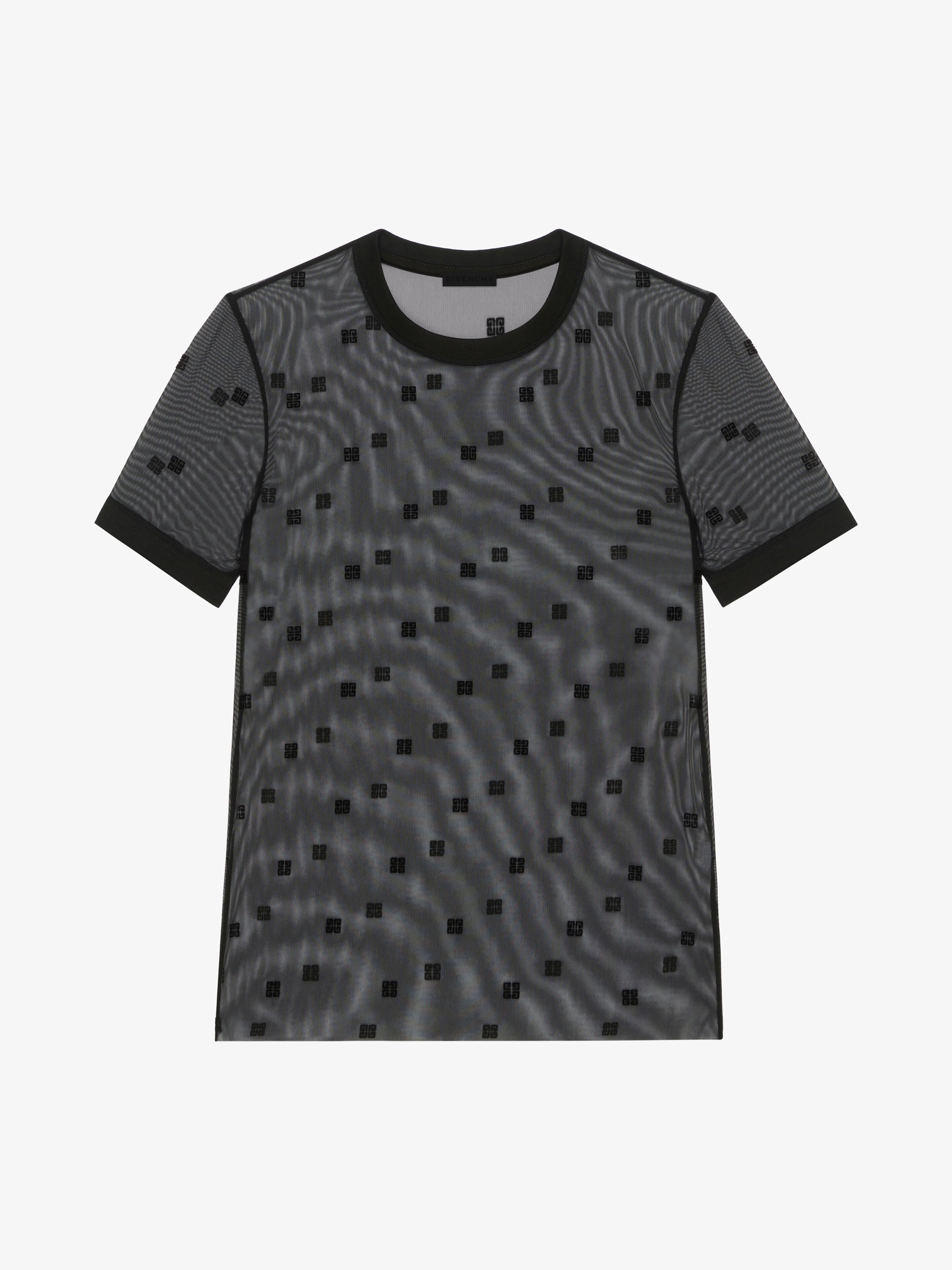 Givenchy - T-shirt Slim En Tulle 4G - Noir - pour Femme - Taille : XS