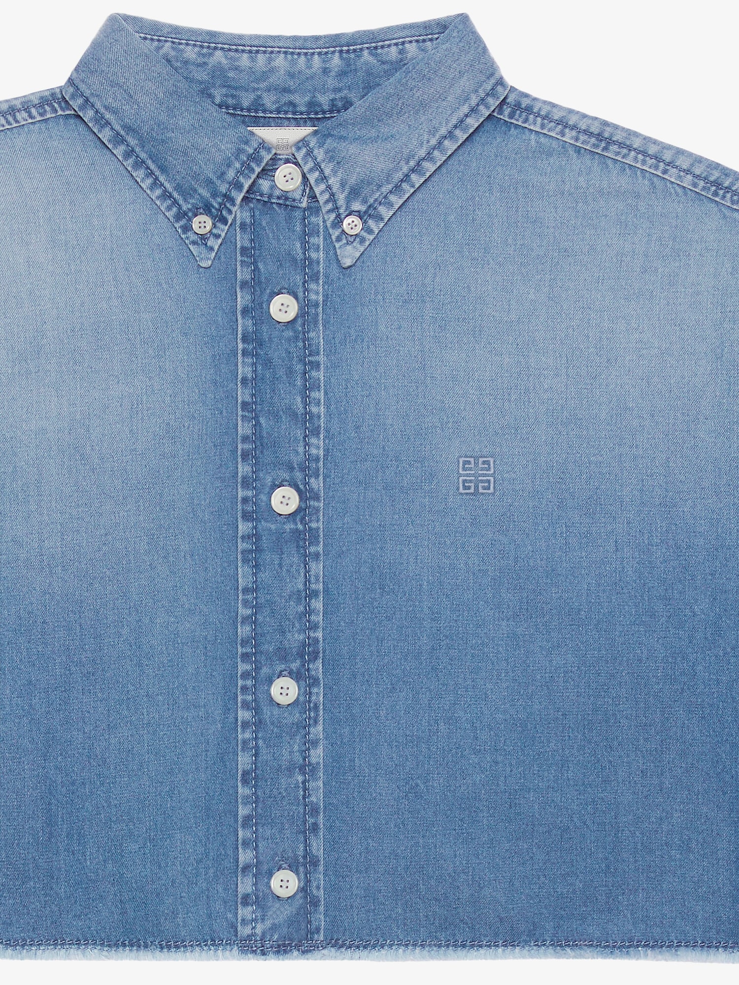 Cropped shirt in denim in - light blue | Givenchy US