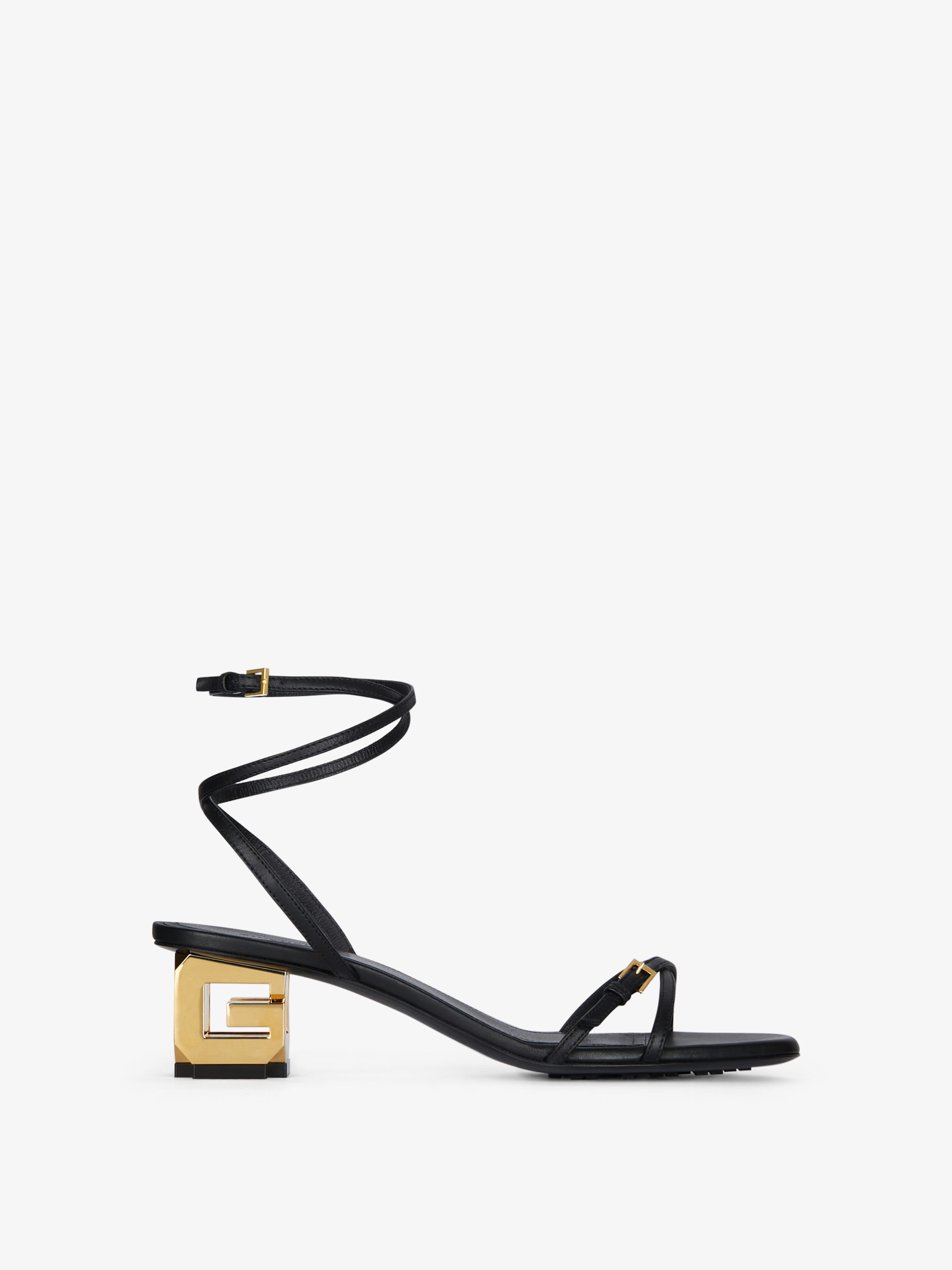 Givenchy - Sandales G Cube En Cuir - Noir - pour Femme - Taille : 36