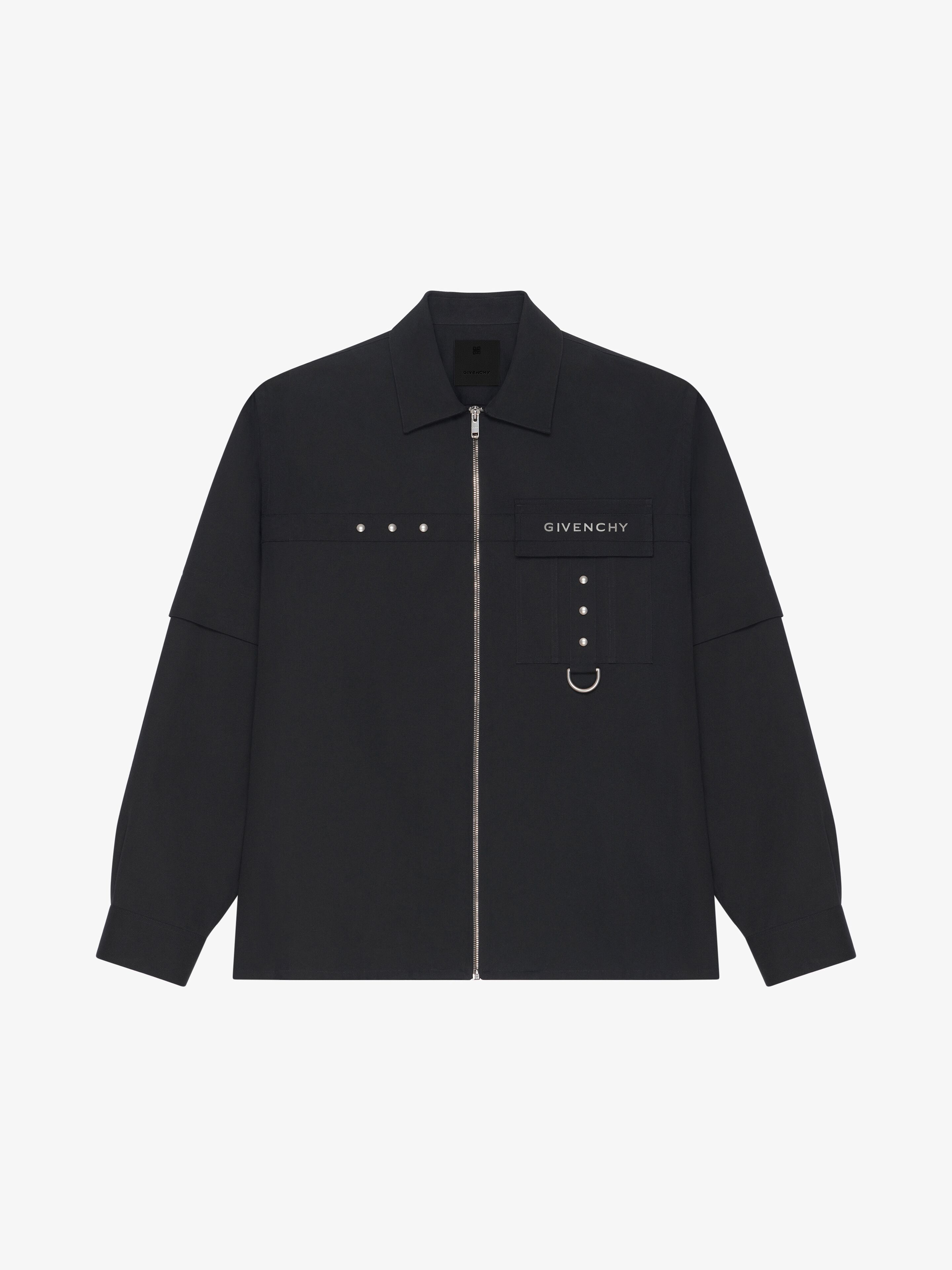 Shop Givenchy Shirt In Cotton With Metal Details In Black
