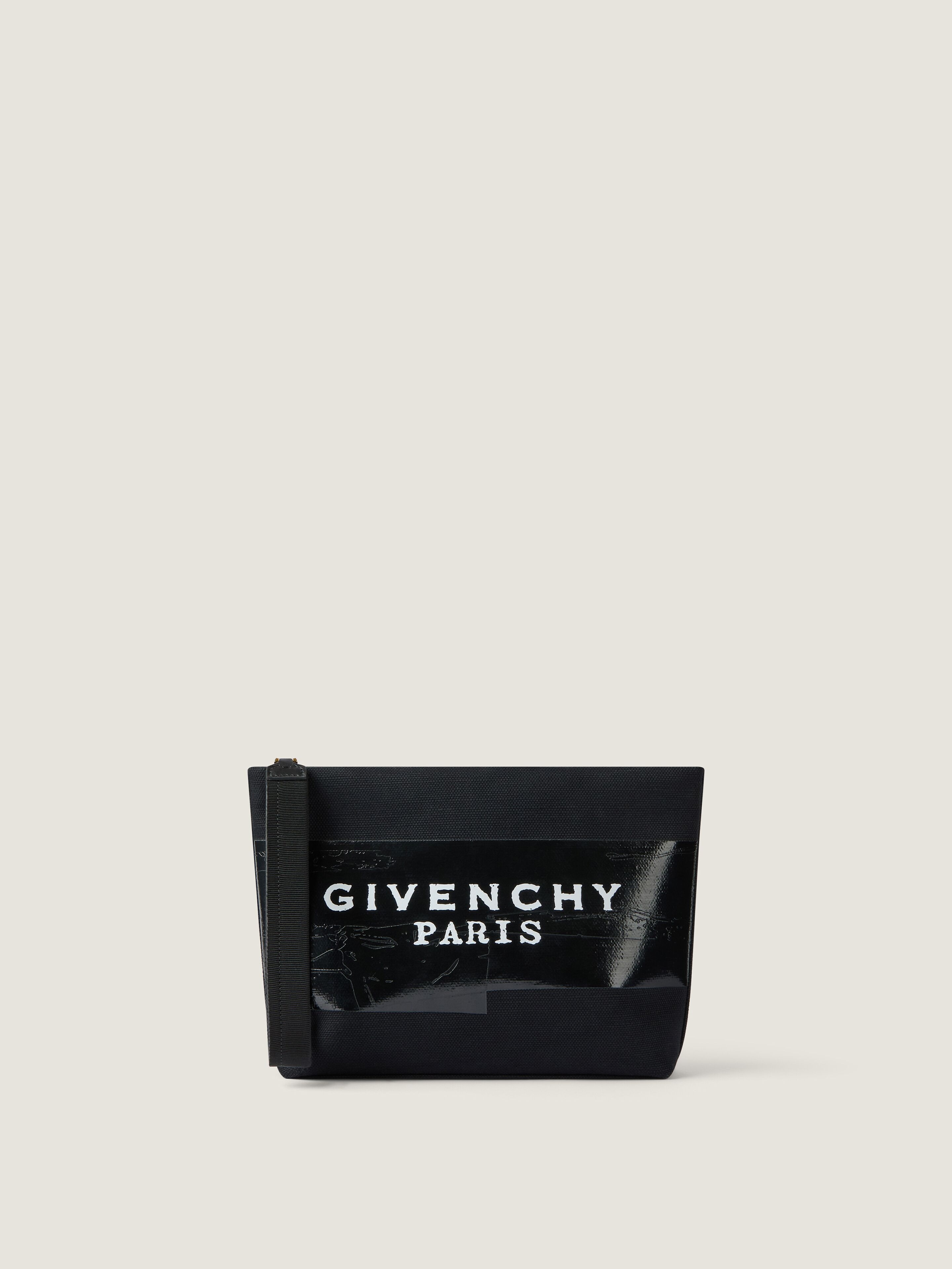 Givenchy Tape Pouch In Canvas In Multi