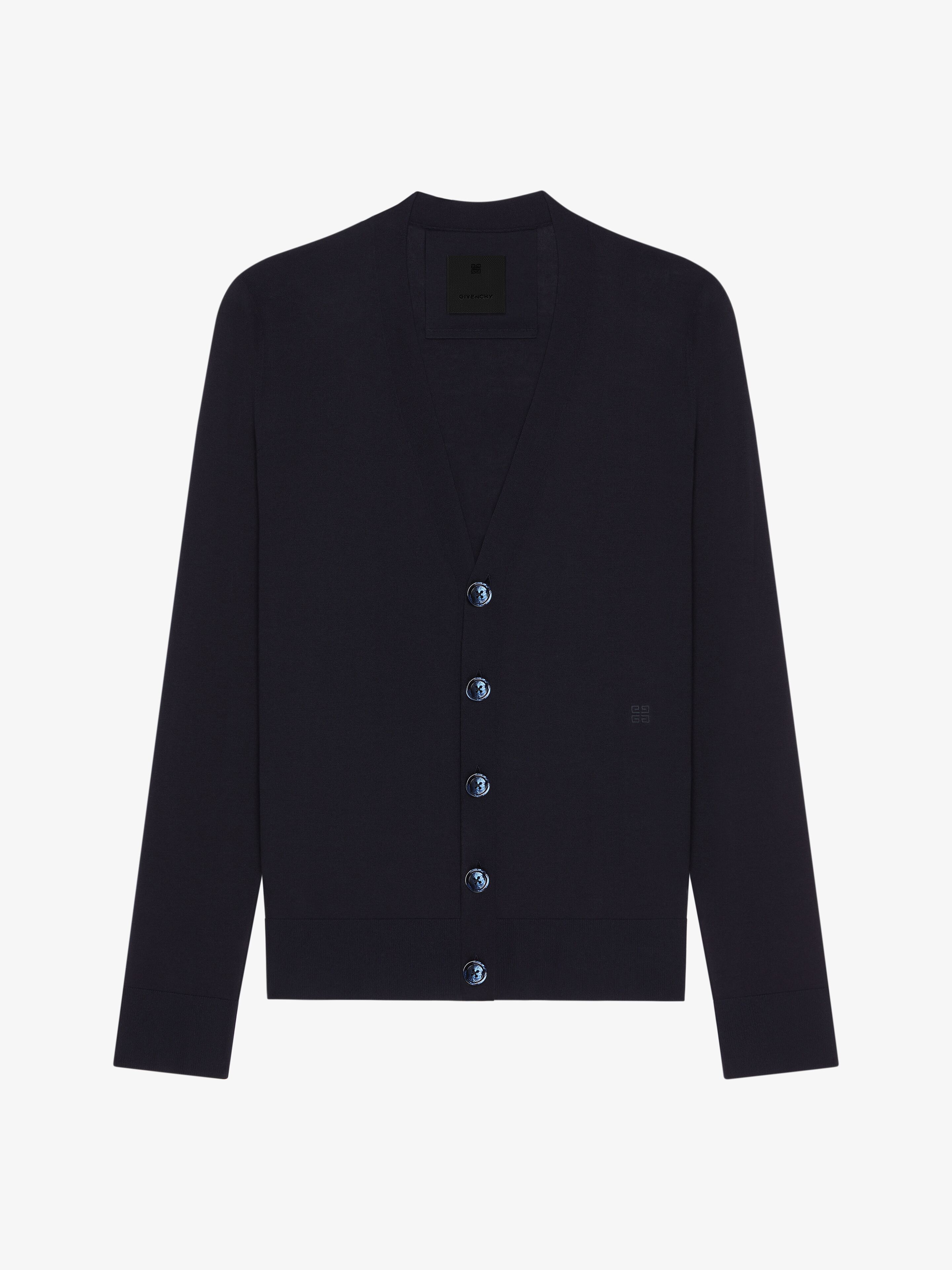 Shop Givenchy Cardigan In Cotton And Silk In Blue