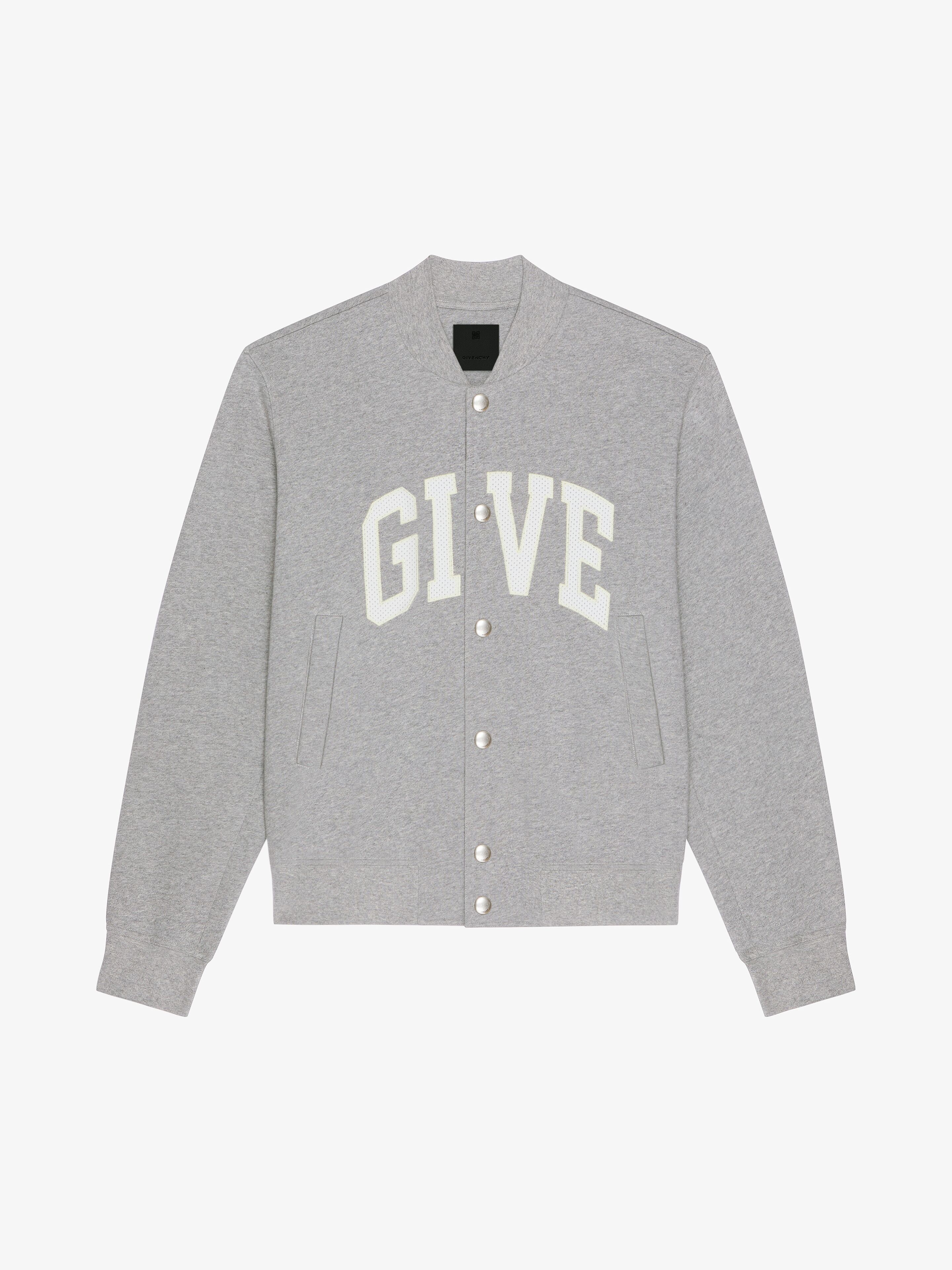 Givenchy College Varsity Jacket In Fleece - Grey - Men - Size: S