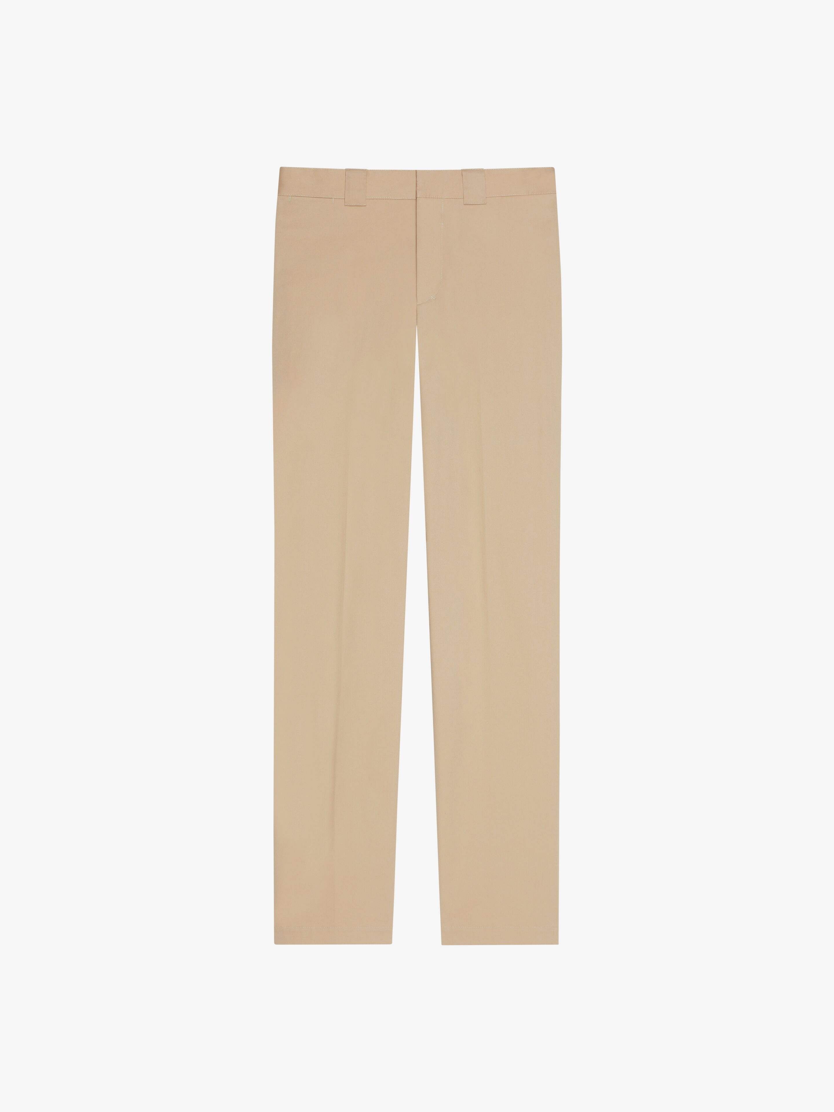 Shop Givenchy Chino Pants In Cotton With 4g Detail In Beige