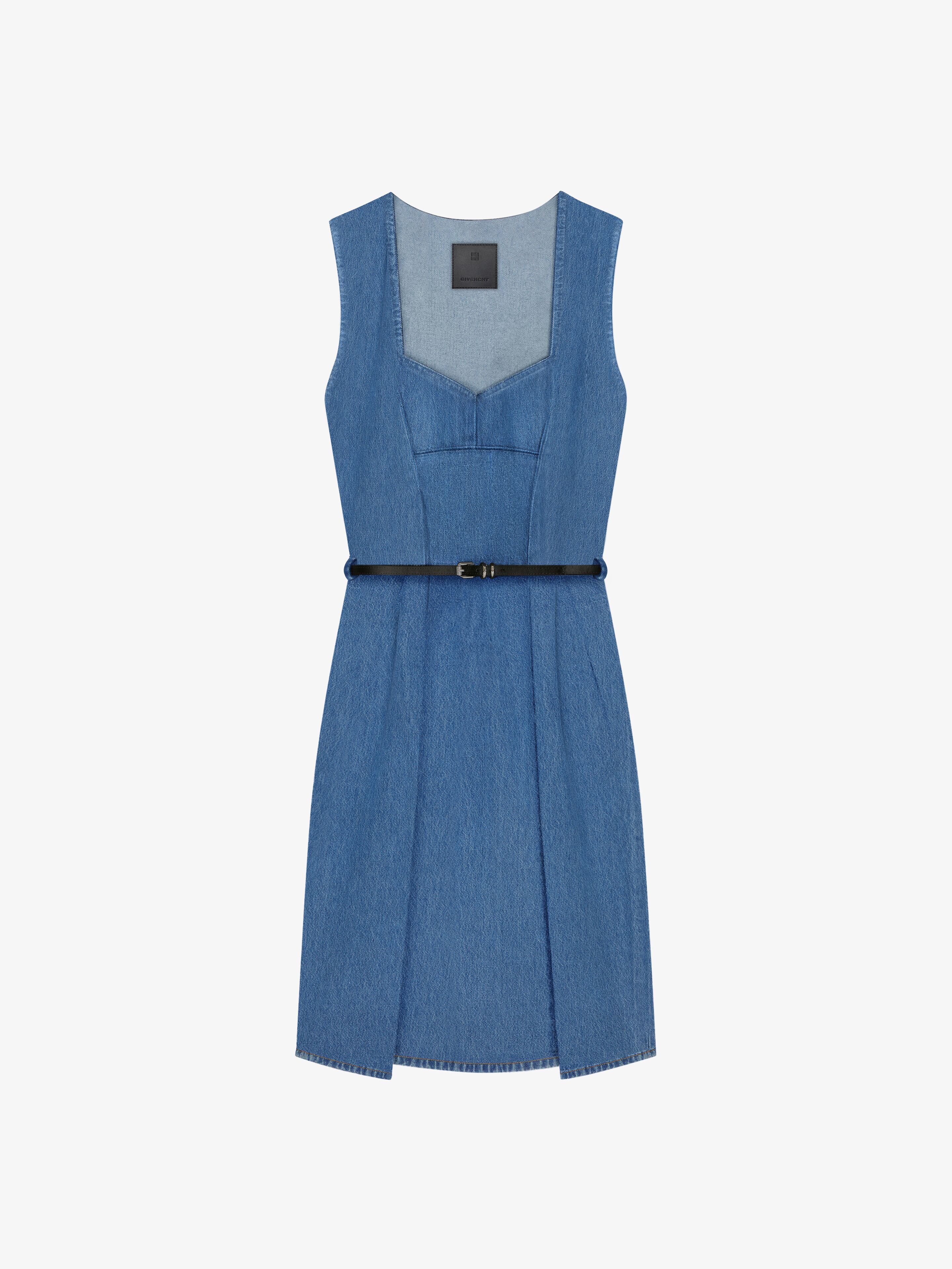 Shop Givenchy Voyou Dress In Denim In Blue