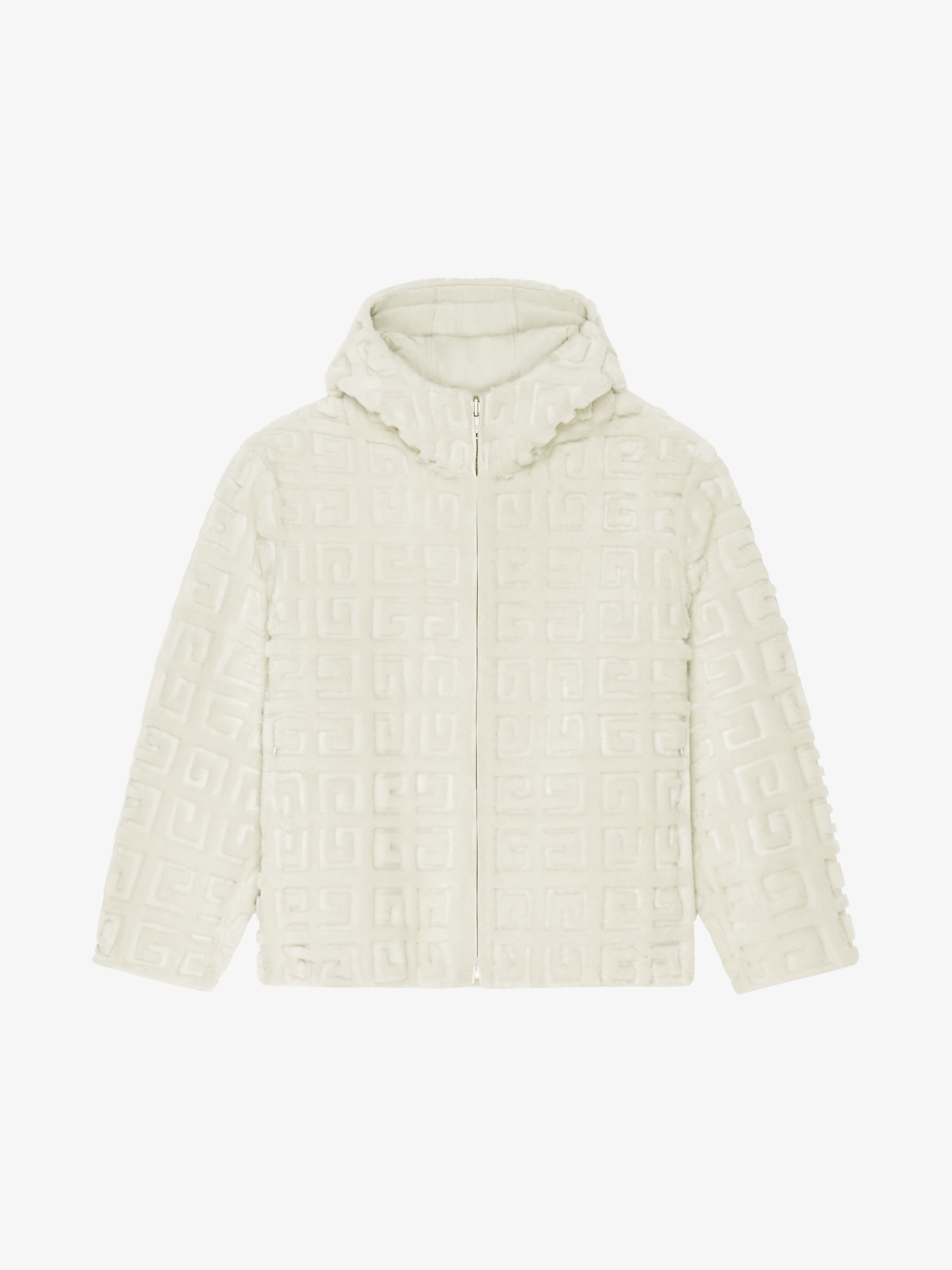 Shop Givenchy Reversible Hooded Jacket In 4g Fur In Ivory