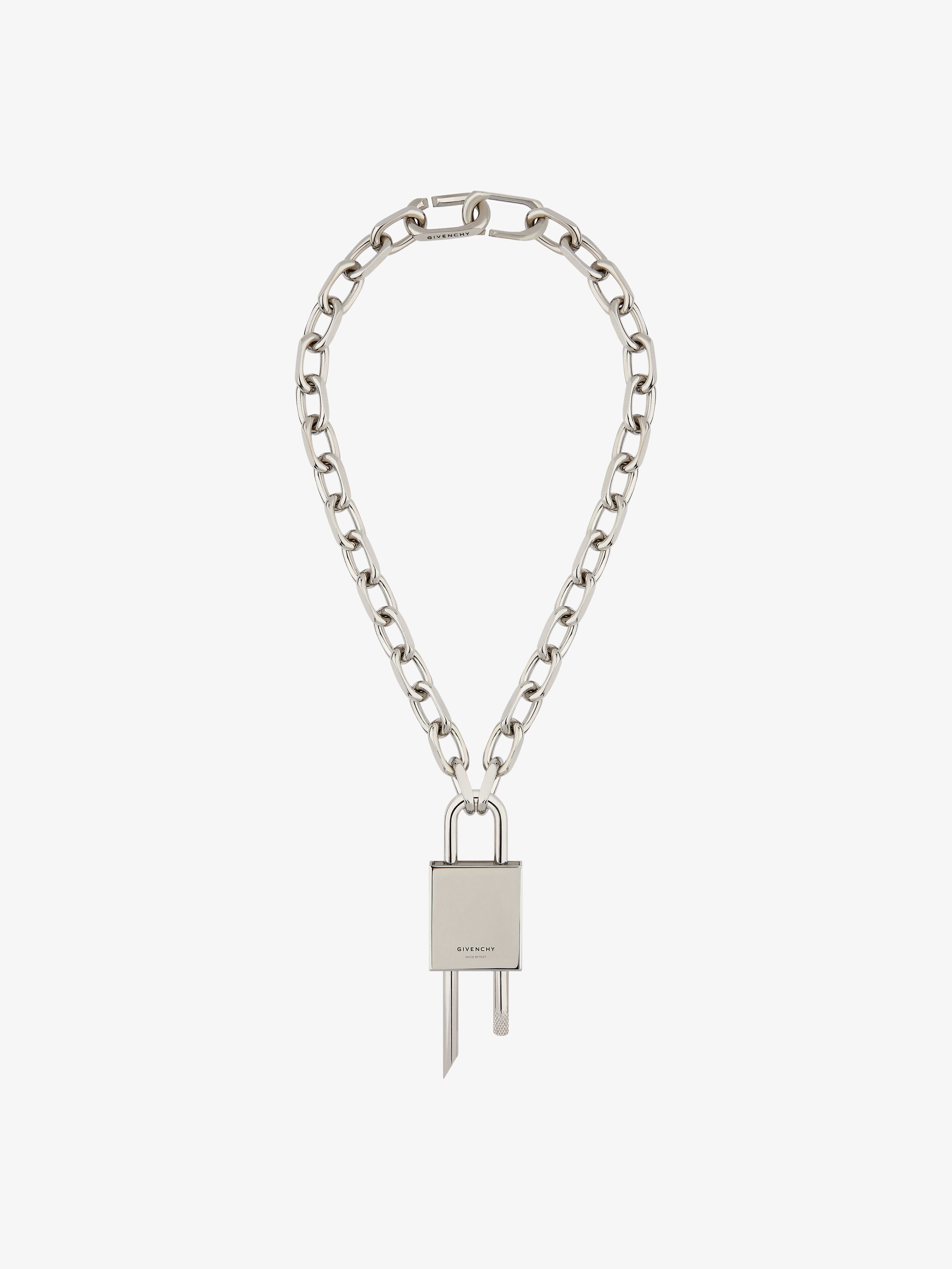 Medium Lock necklace in metal in - silvery | Givenchy US Medium Lock necklace in metal in - silvery | Givenchy US