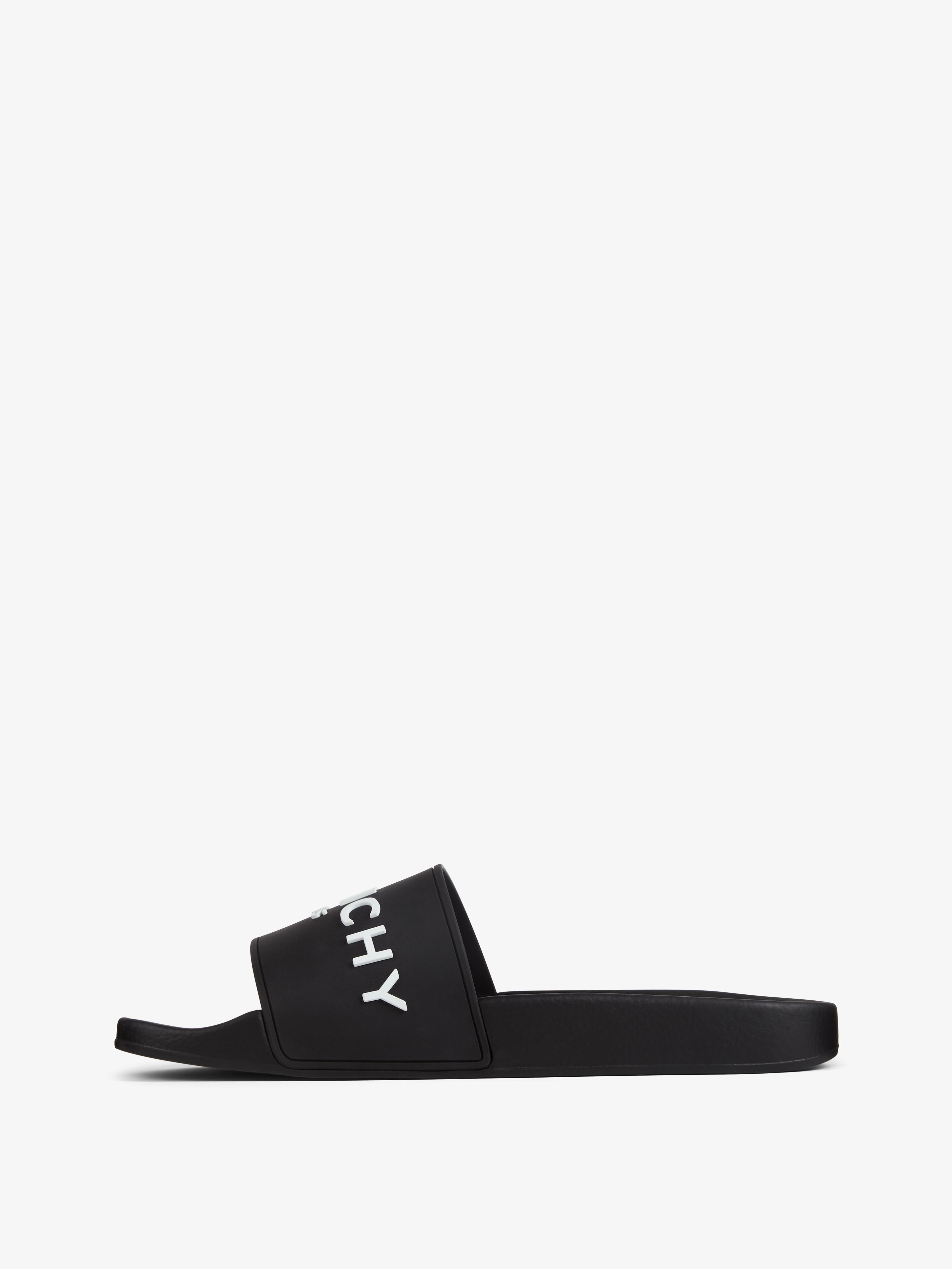 Slide flat sandals in rubber in black Givenchy GB