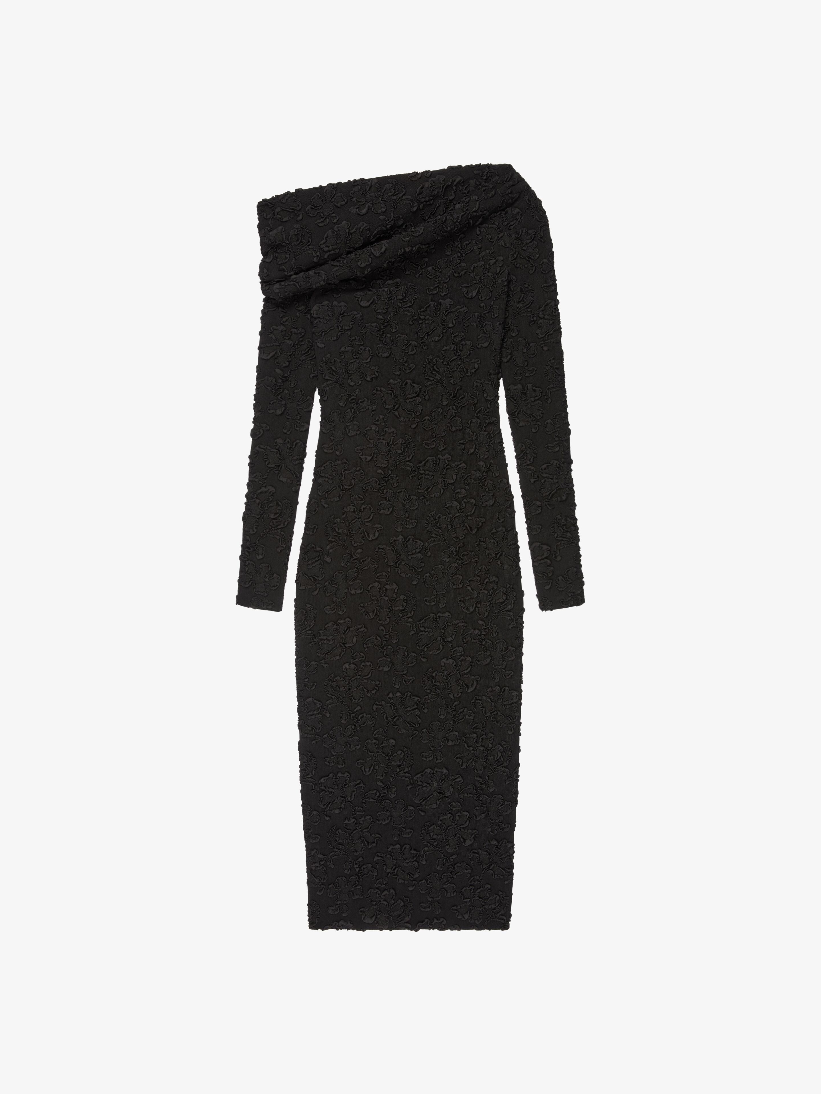 Givenchy - Robe Drapée Asymétrique En Jersey À Motif Floral - Noir - pour Femme - Taille : 34