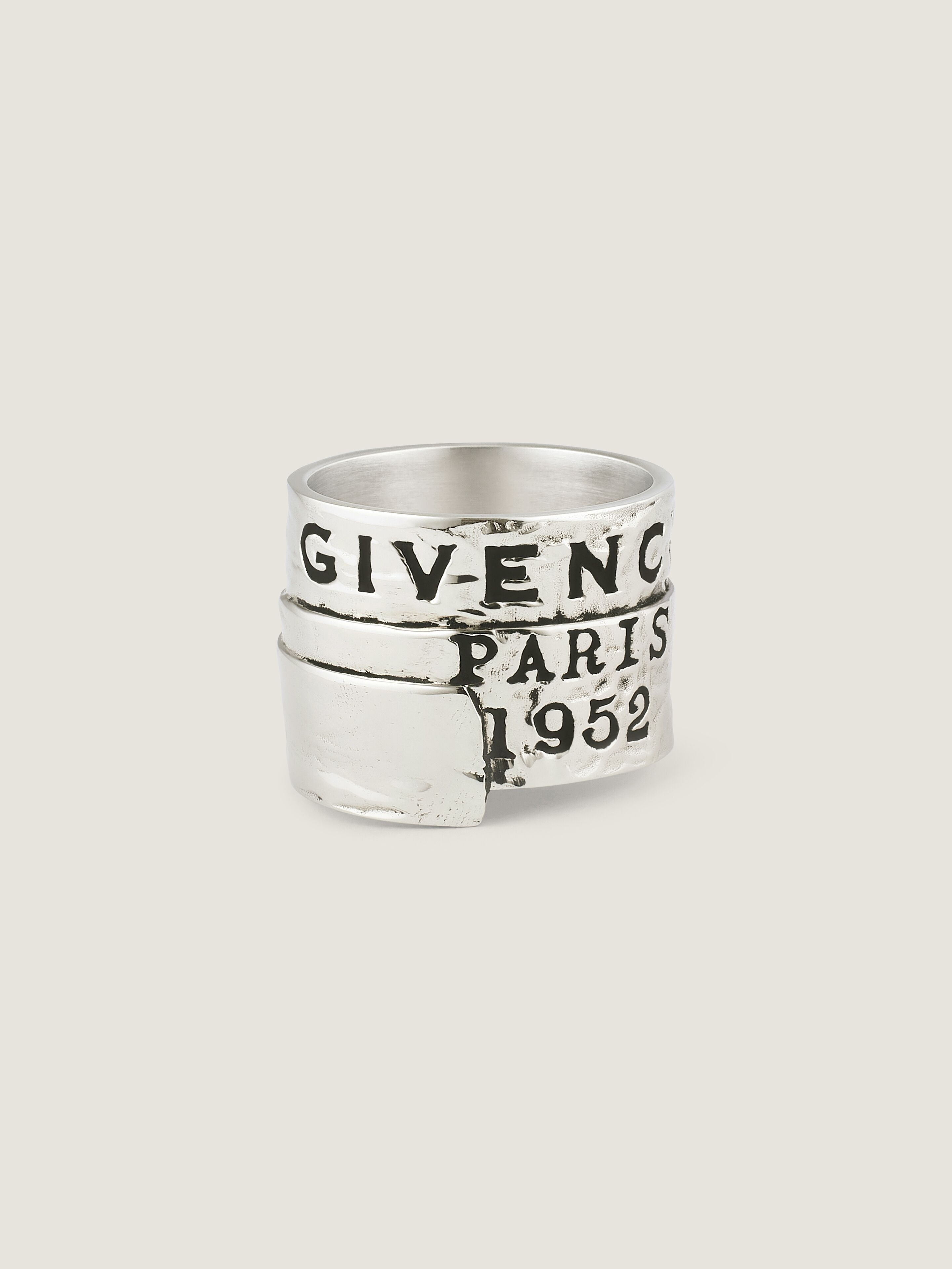 Givenchy Tape Ring In Metal And Enamel