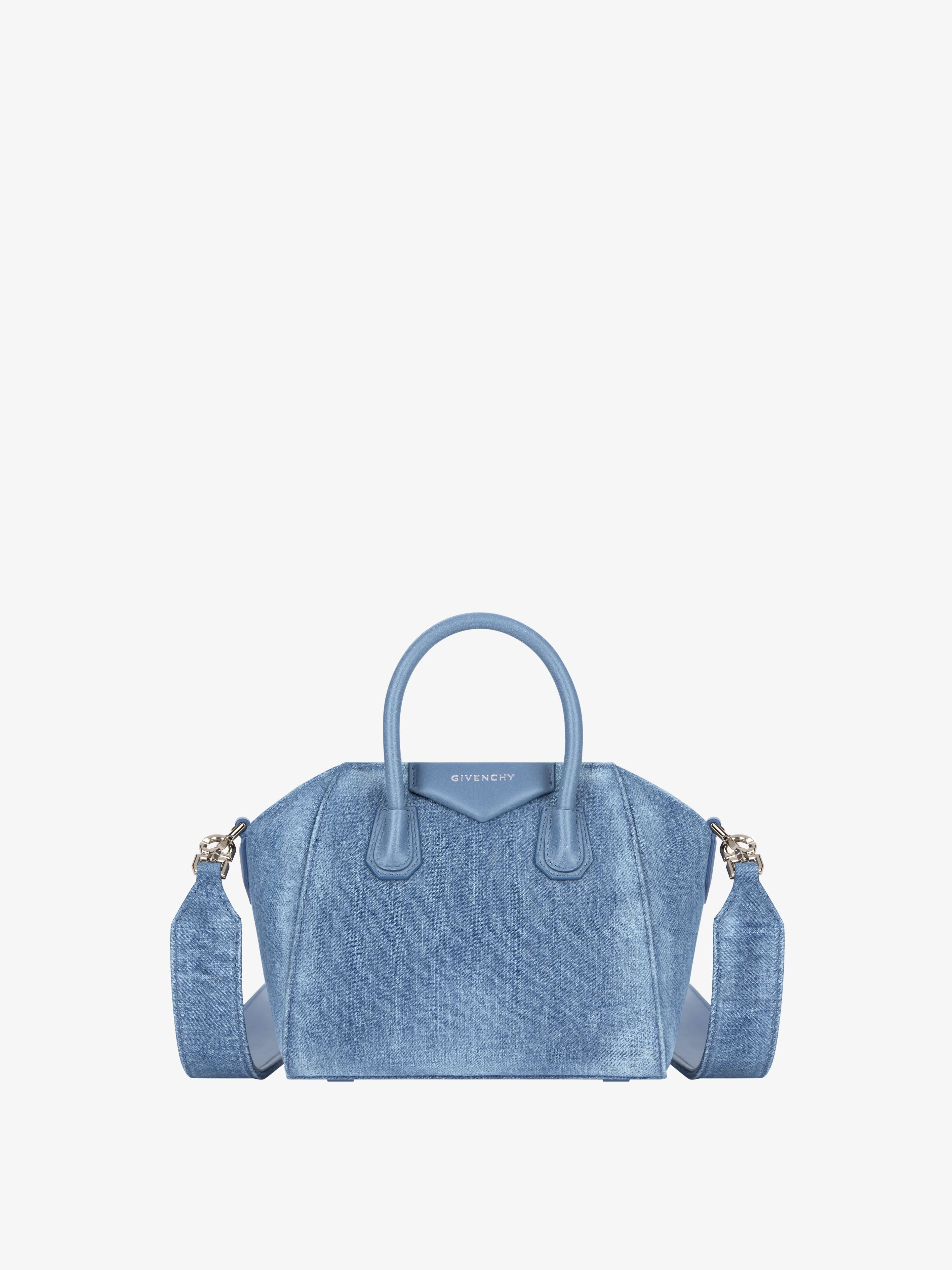 Givenchy - Sac Antigona Toy En Denim Délavé - pour Femme