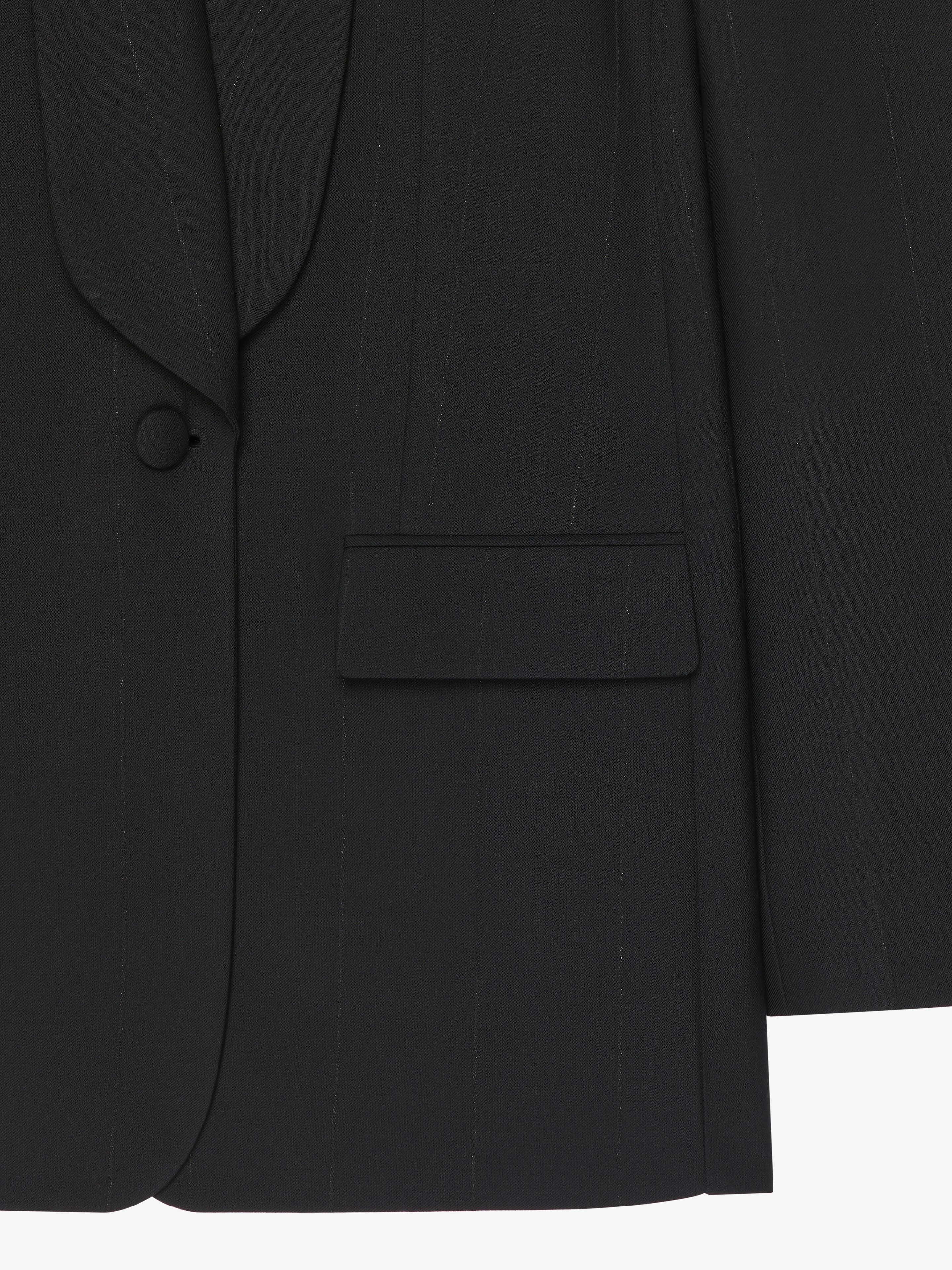 Jacket in wool with lurex stripes in - black | Givenchy ES