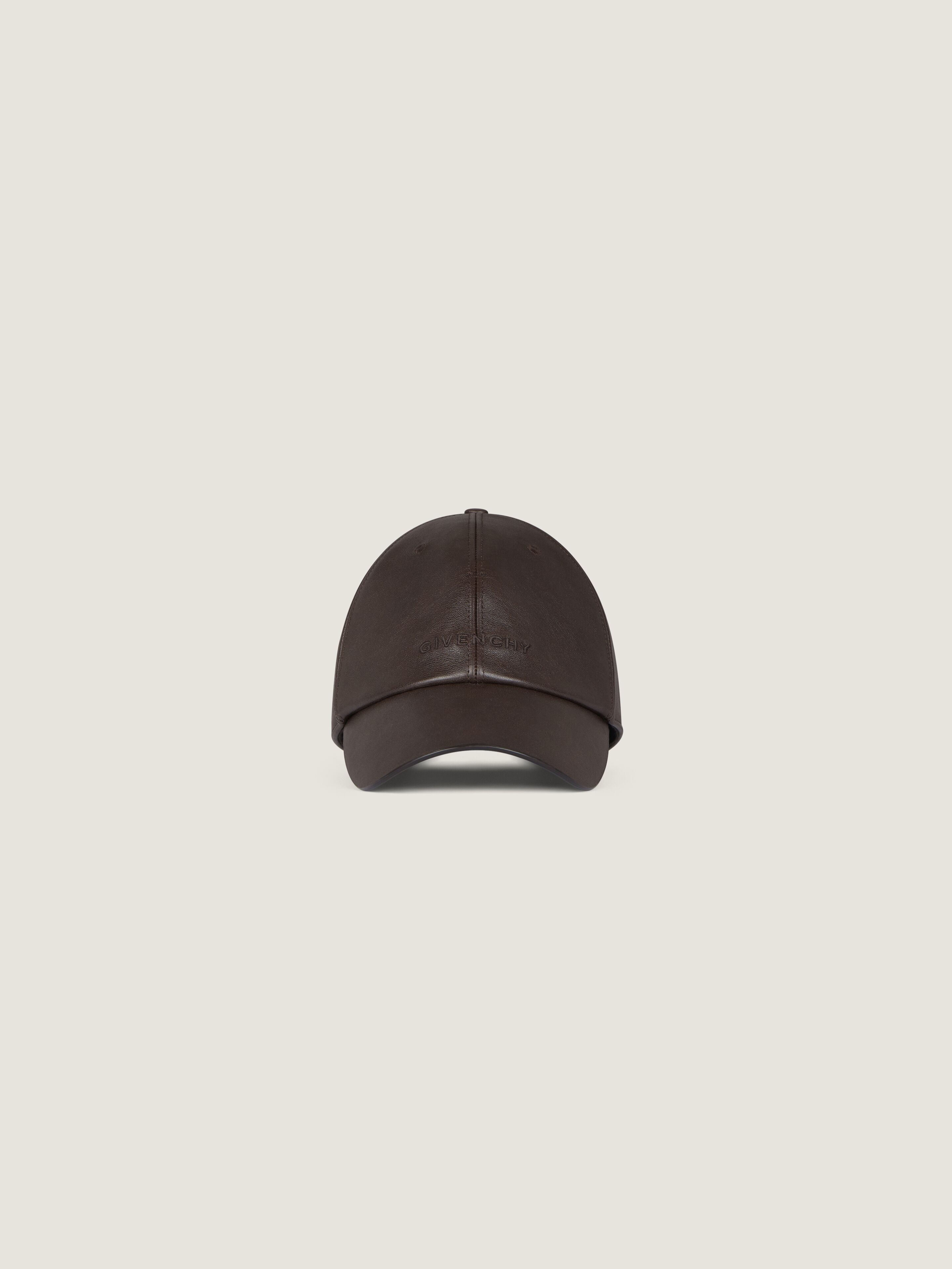 帽子・その他 GIVENCHY BGZ04ZG06N Hats & Caps GIVENCHY cap in leather in - chocolate | Givenchy US