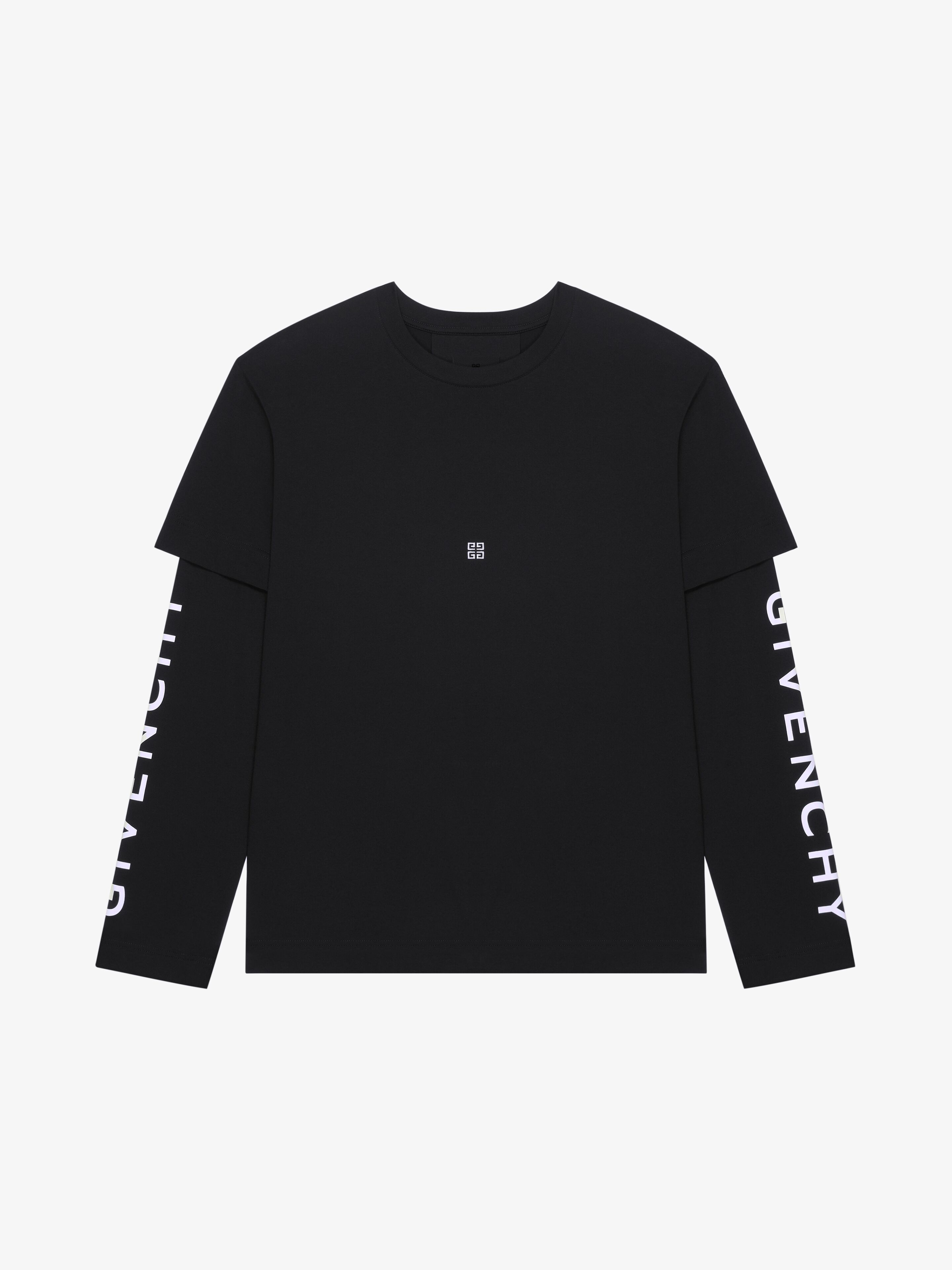 Shop Givenchy T-shirt  En Coton À Effet Superposé In Black