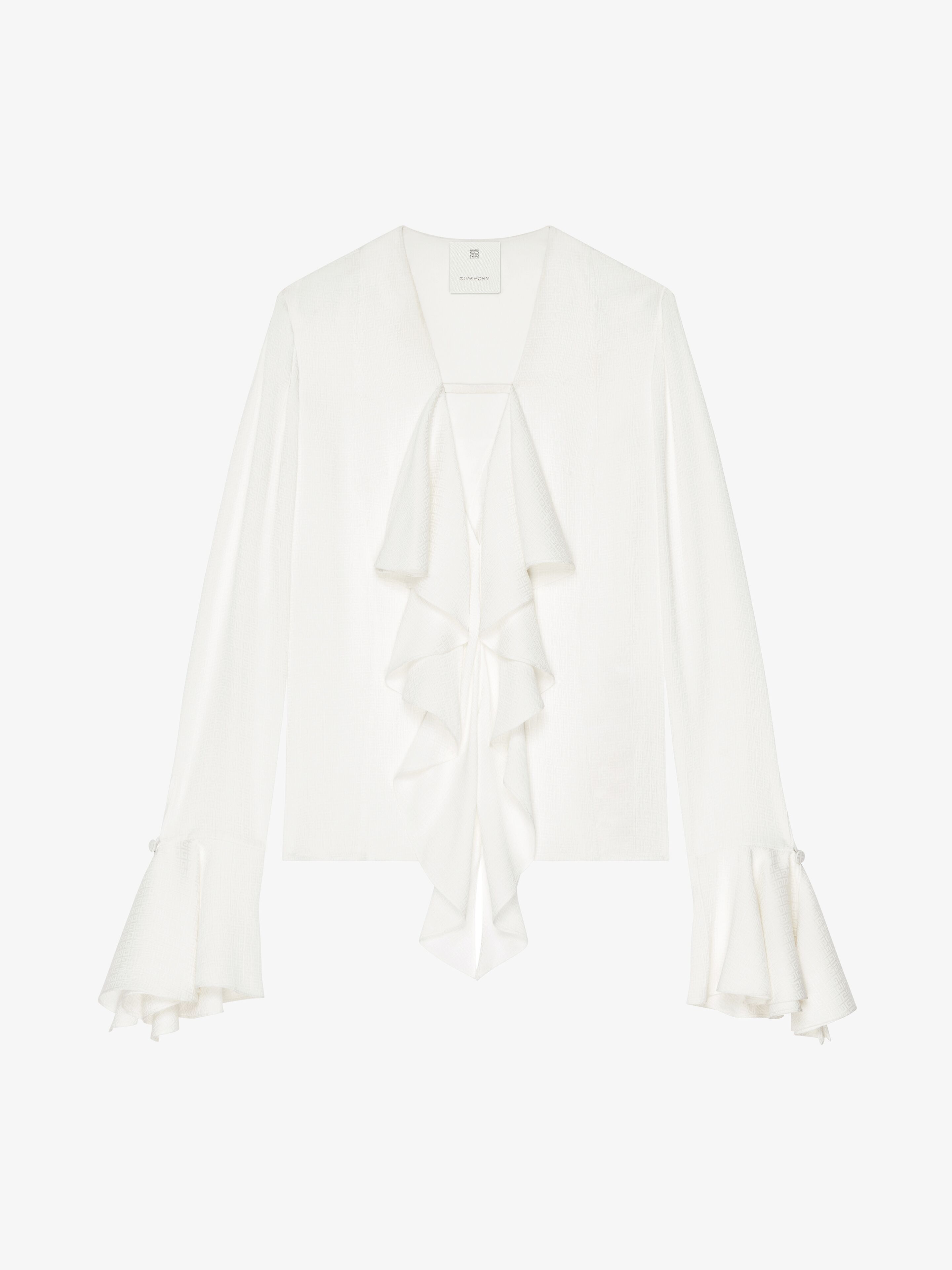 Shop Givenchy Blouse En Soie 4g Avec Volants In White