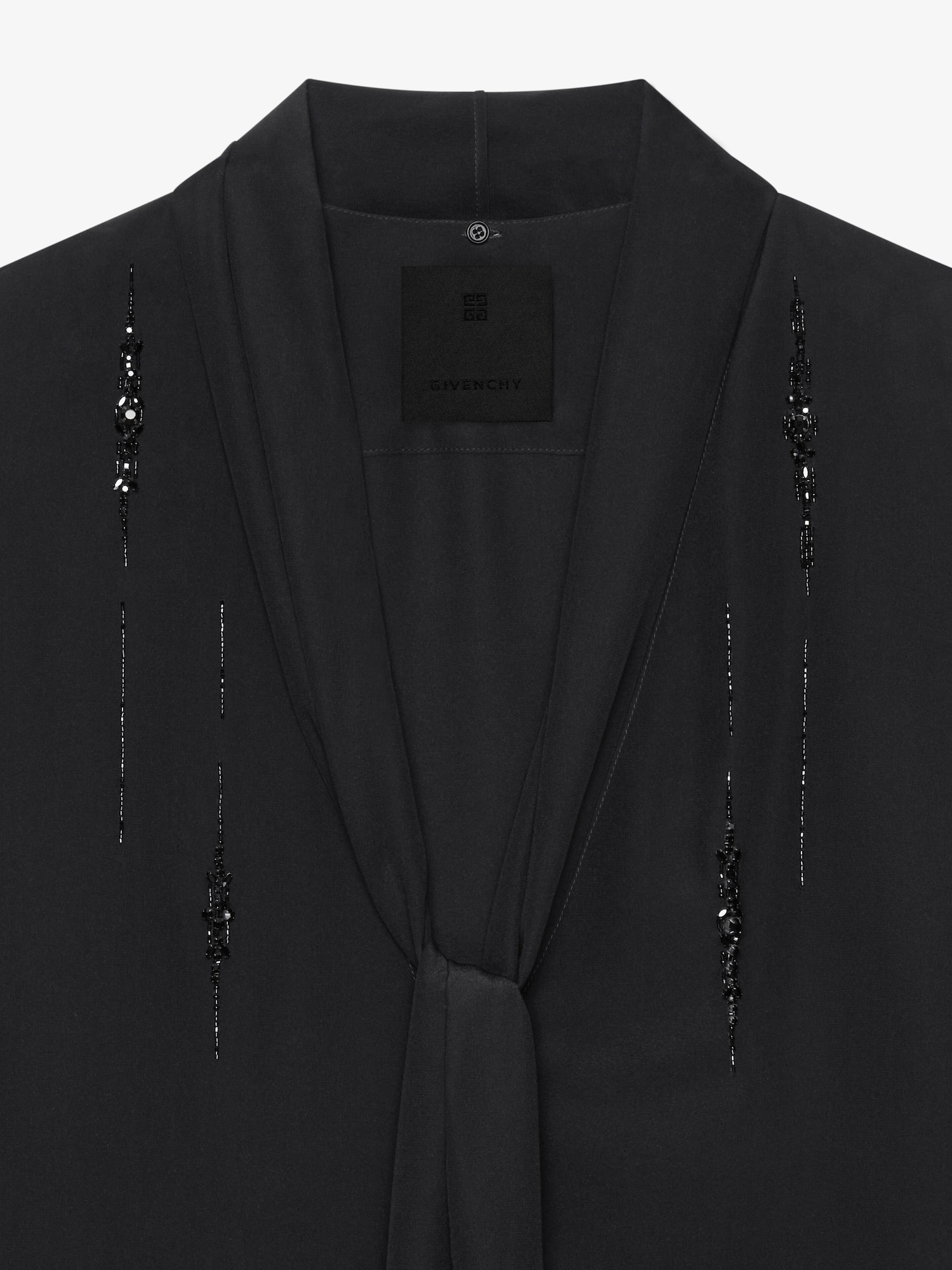 ブラウス クリスタル＆ラヴァリエール - ブラック | GIVENCHY JP 