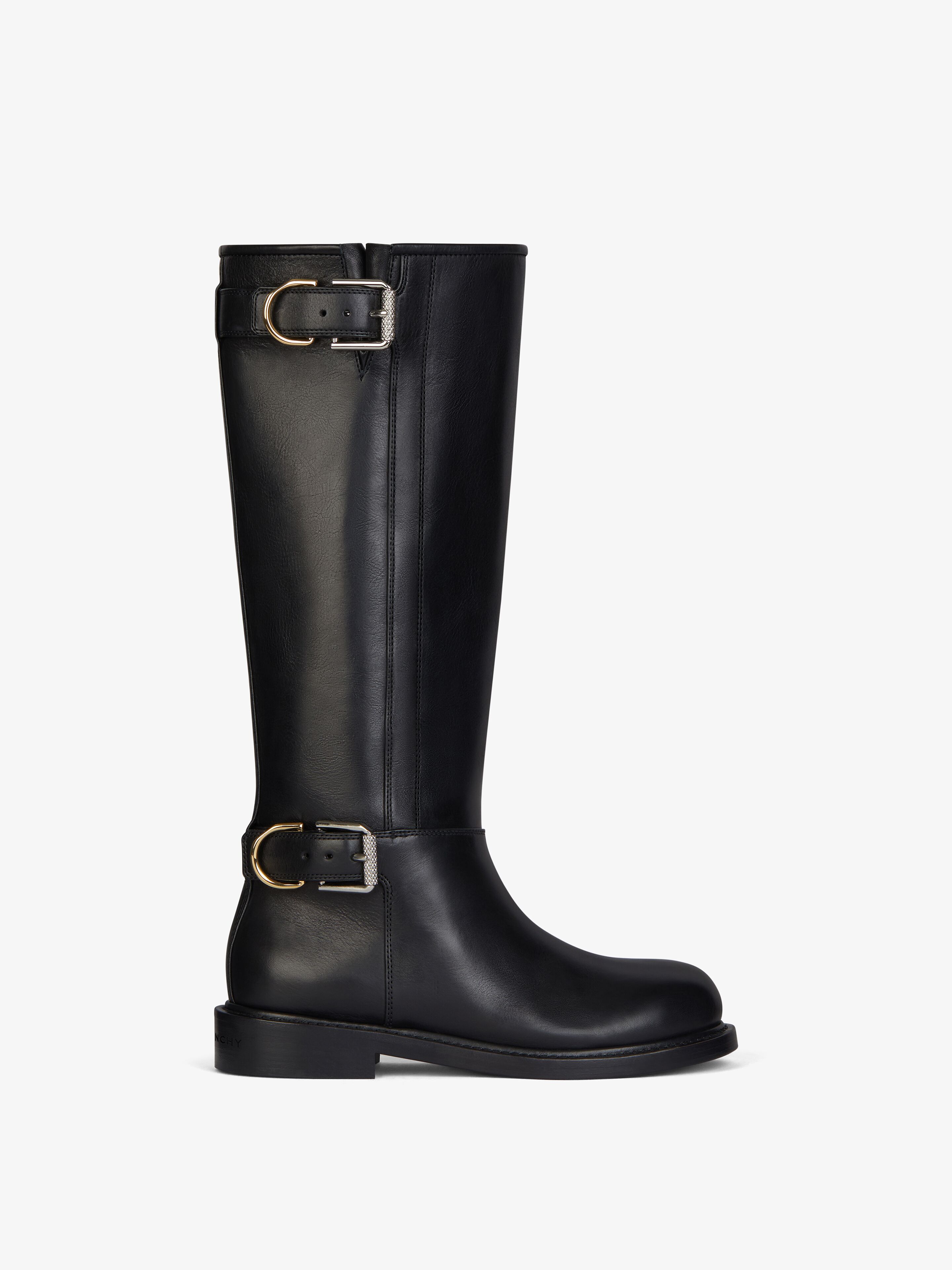 Shop Givenchy Bottes Plates Voyou En Cuir In Black