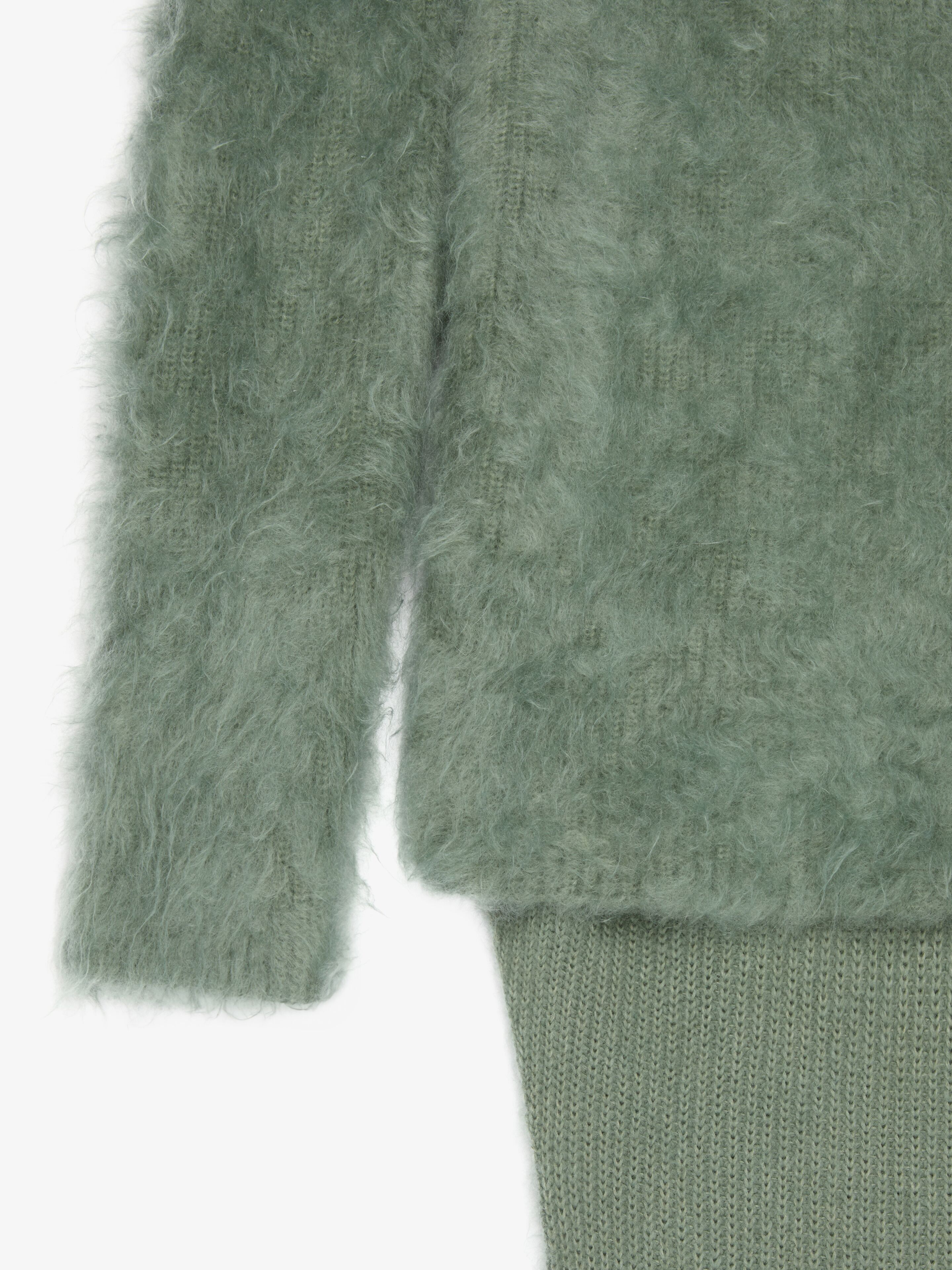 Sweater in mohair and wool with train in - greyish green