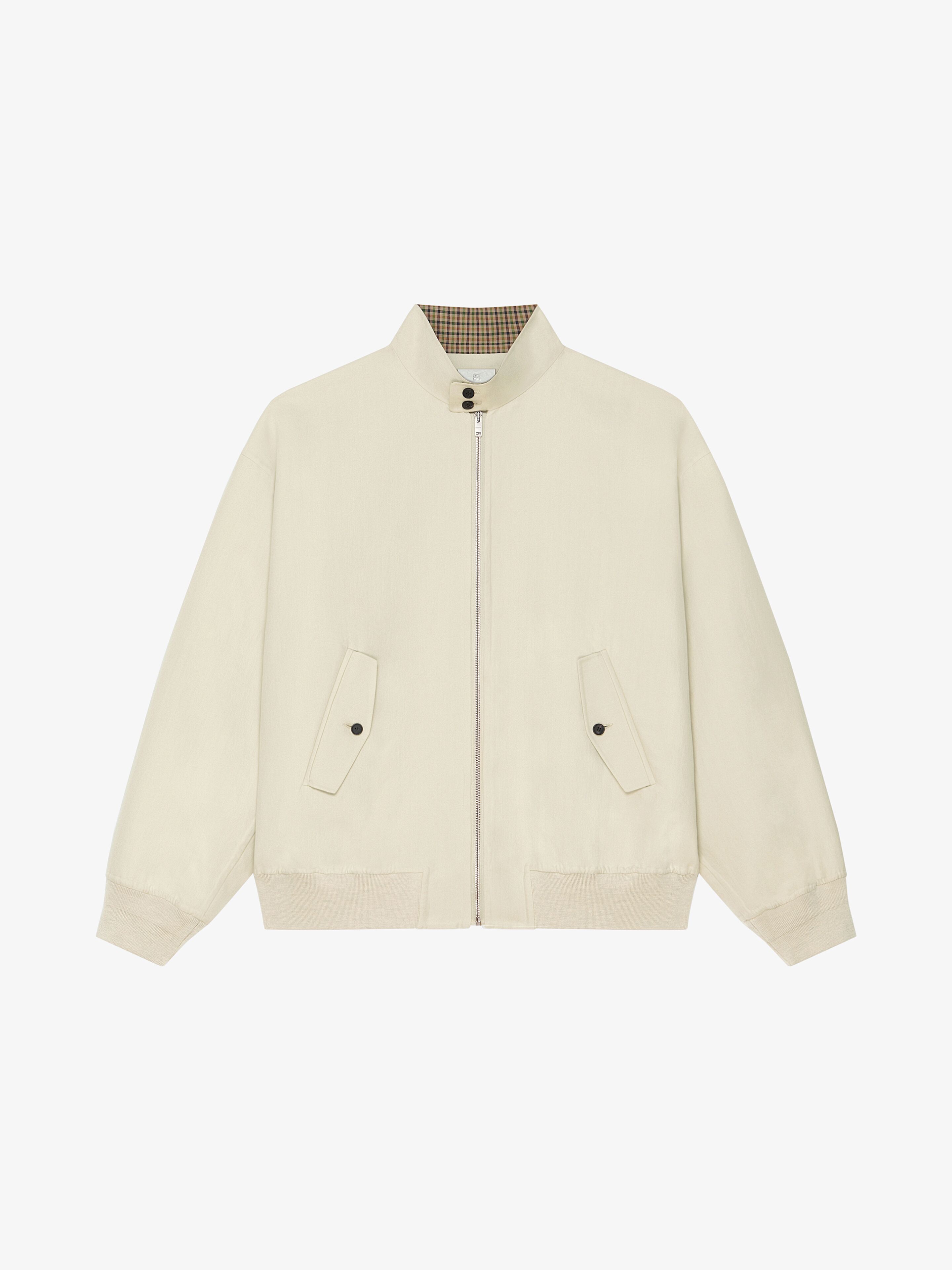 Shop Givenchy Bomber Jacket In Cotton In Light Beige