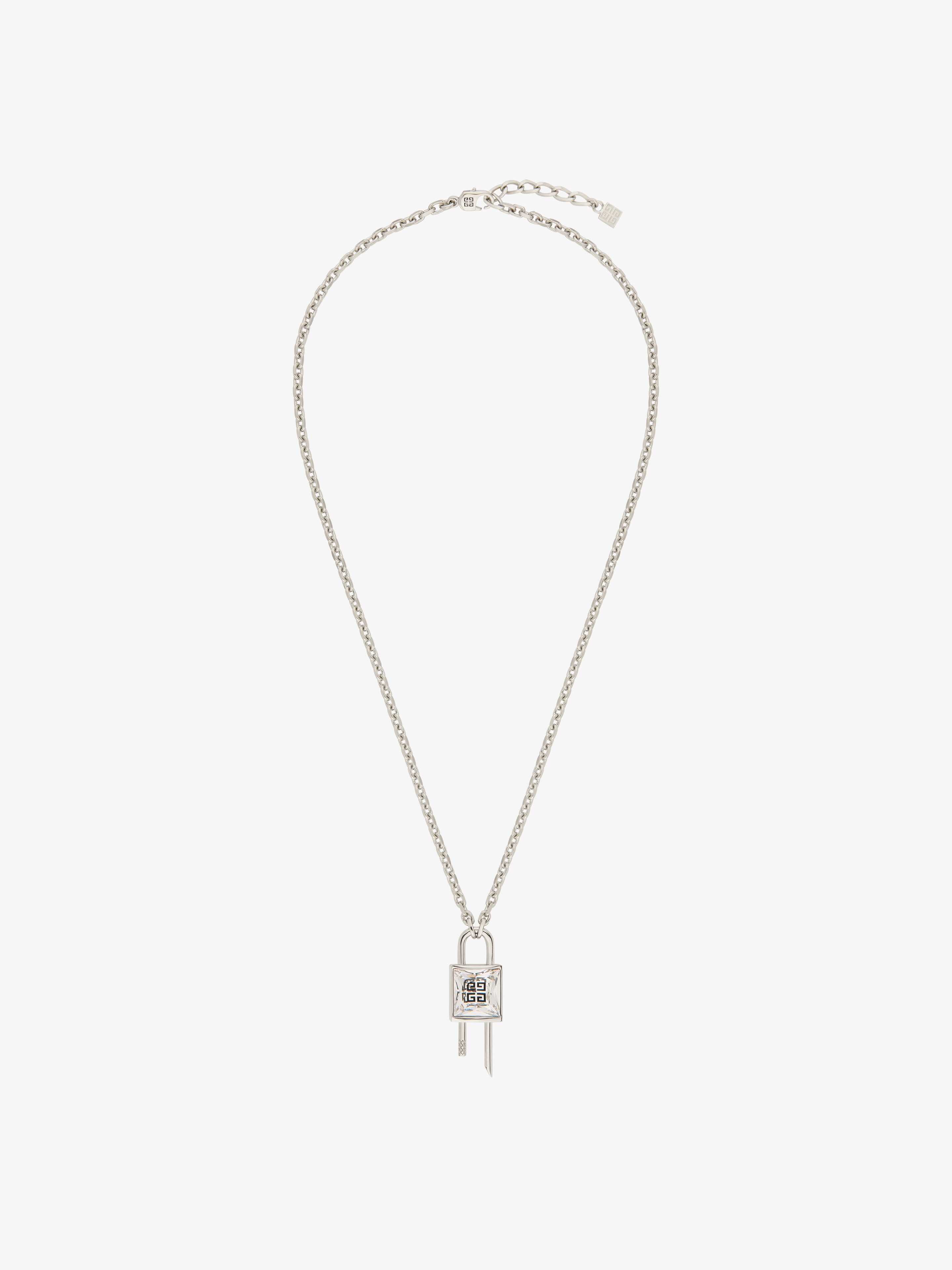 Givenchy Women's Mini Lock Necklace In Metal With Crystal In Multicolor