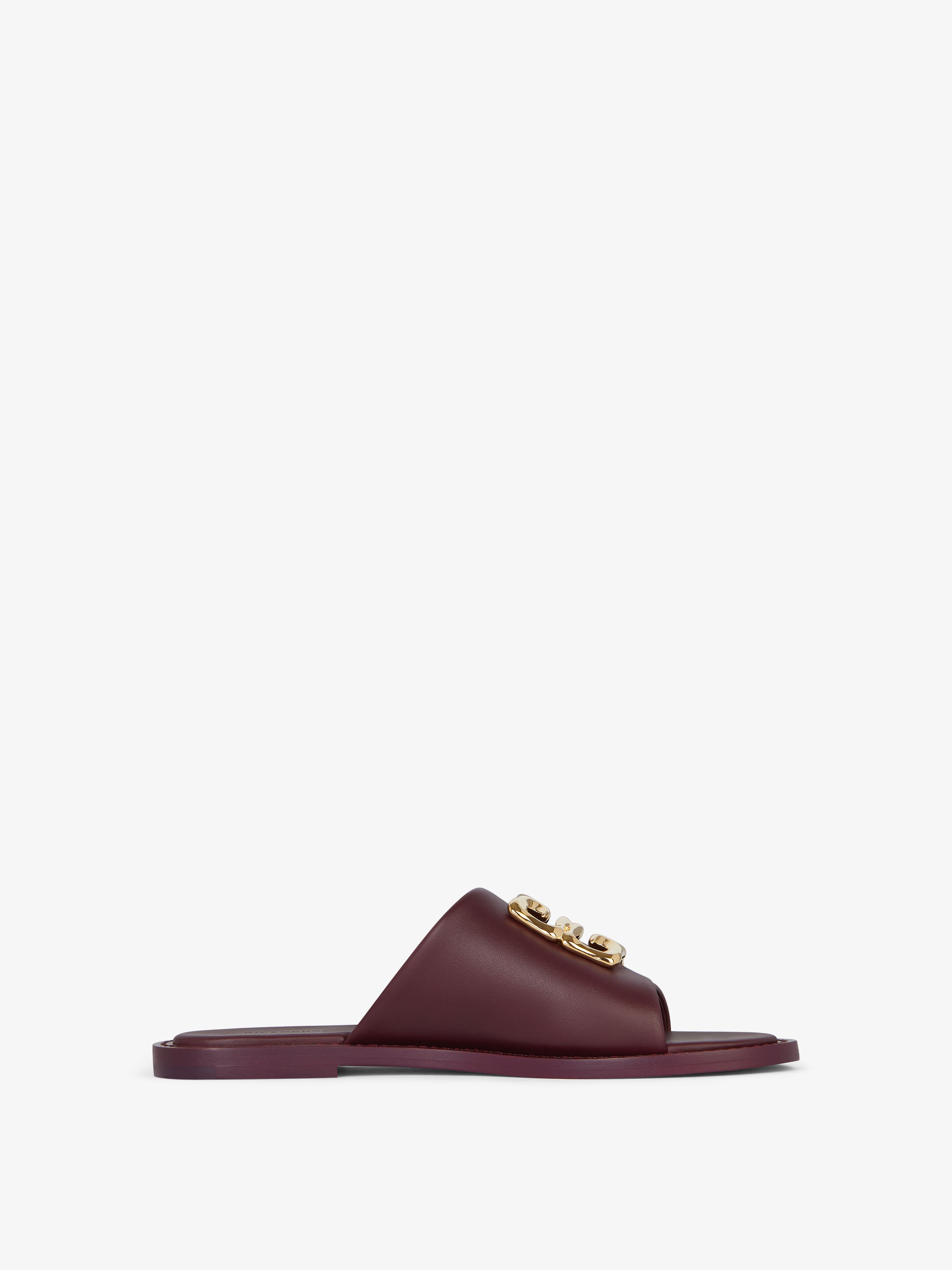 Givenchy - For Women - 4G Liquid Flat Mules In Leather - Red - For Women - Size: 39
