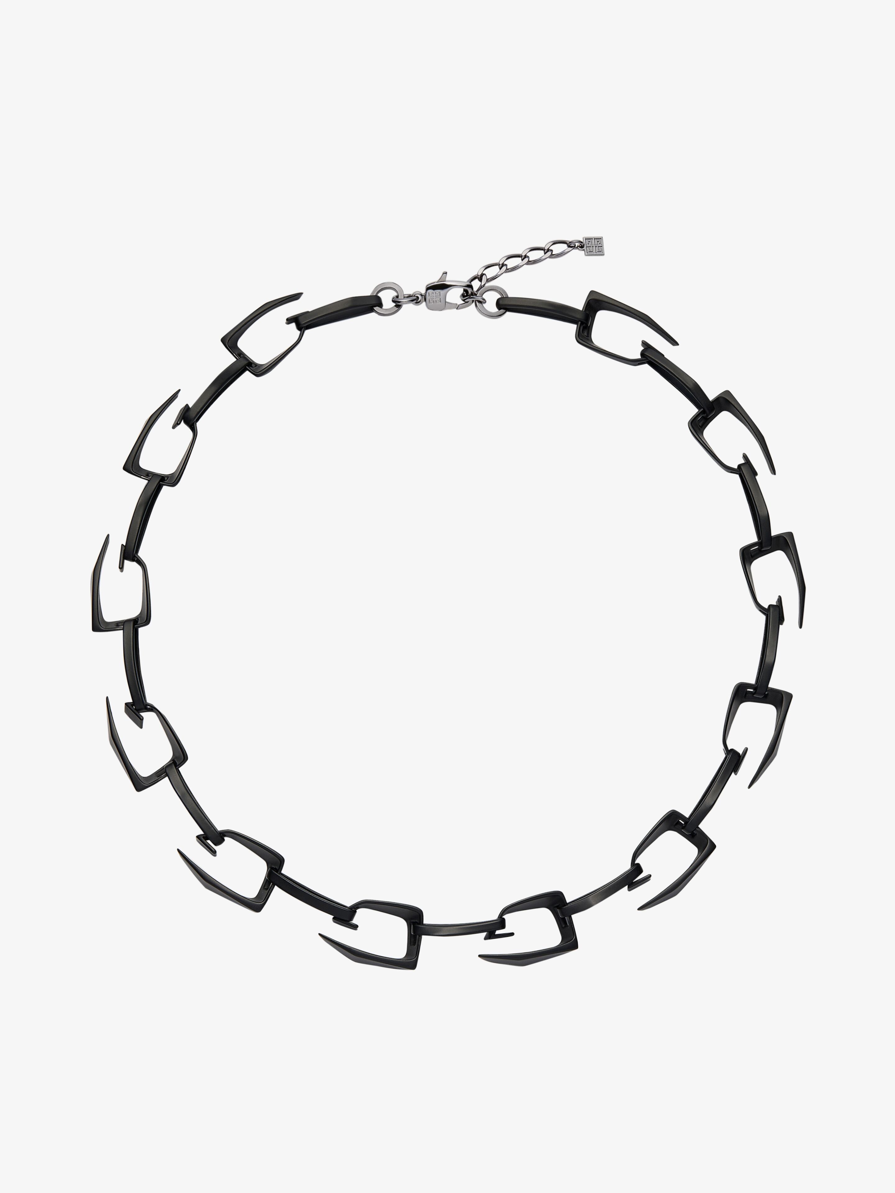 Shop Givenchy Medium Giv Cut Necklace In Metal And Enamel In Multicolor