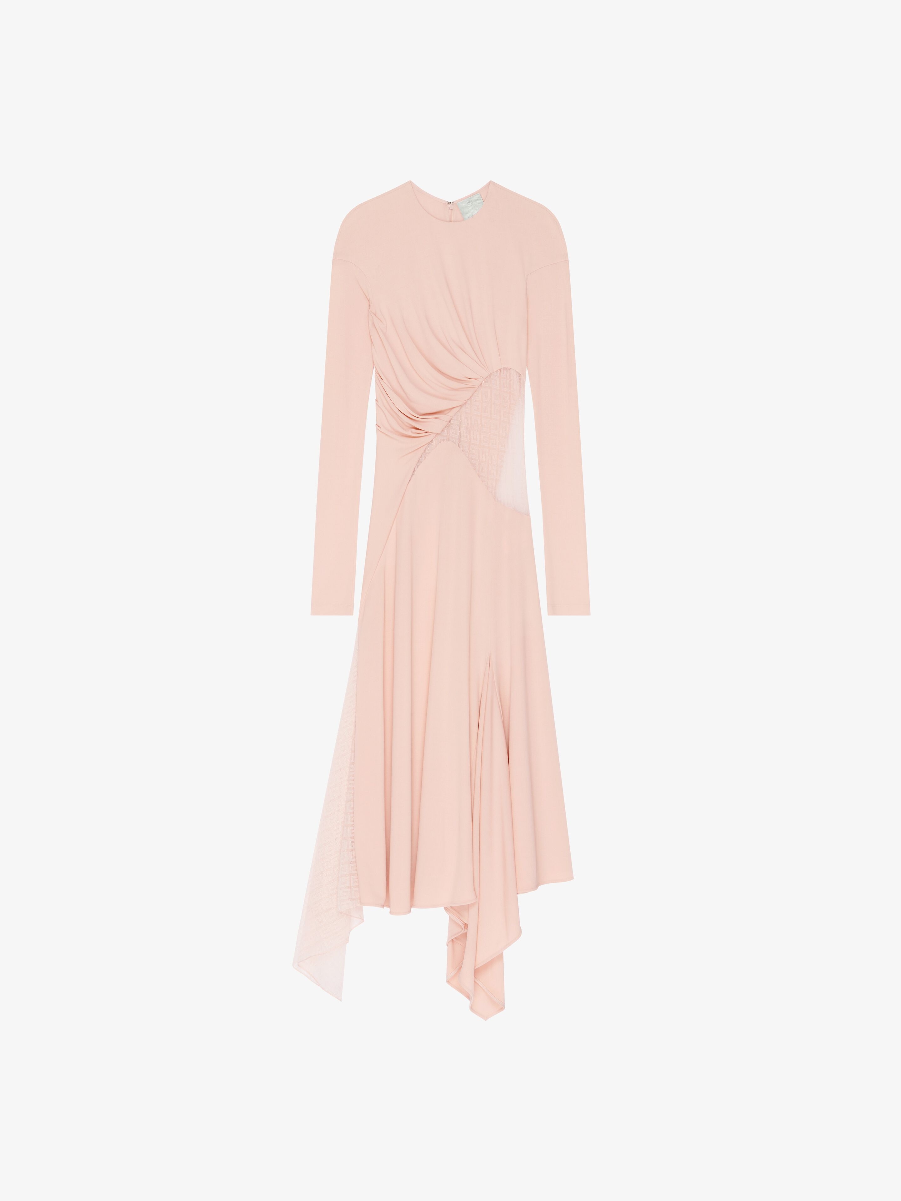 Givenchy Dress In Crepe With 4g Lace In Pink