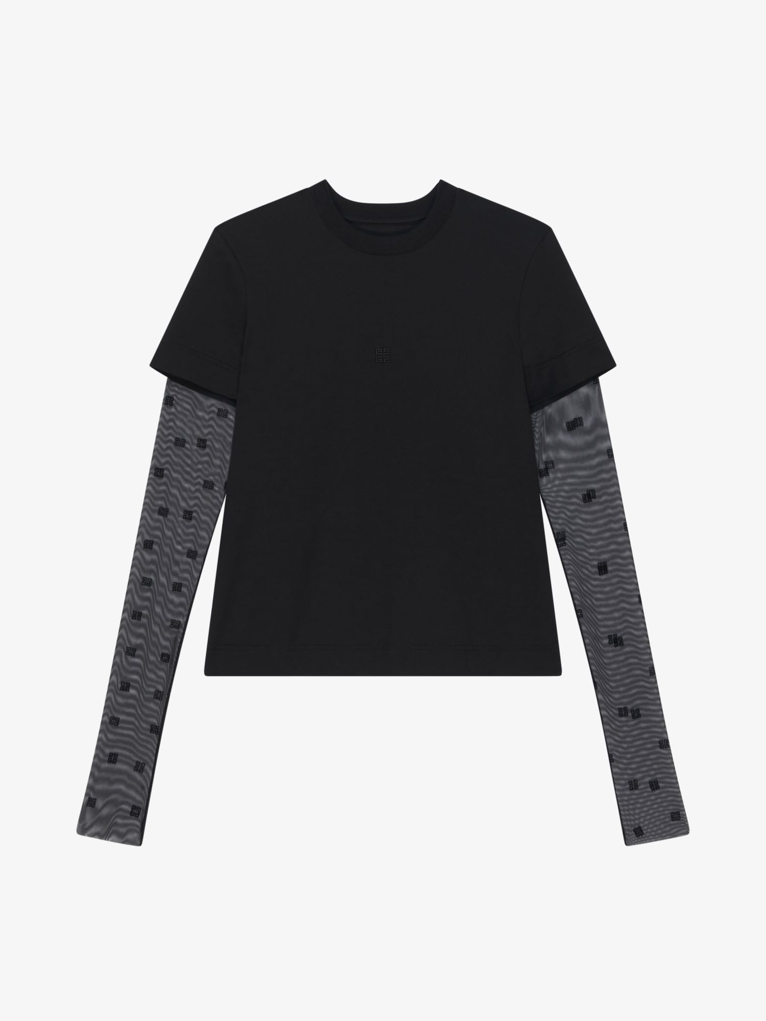 Classic fit t-shirt in bi-material 4G pattern in - black | Givenchy US