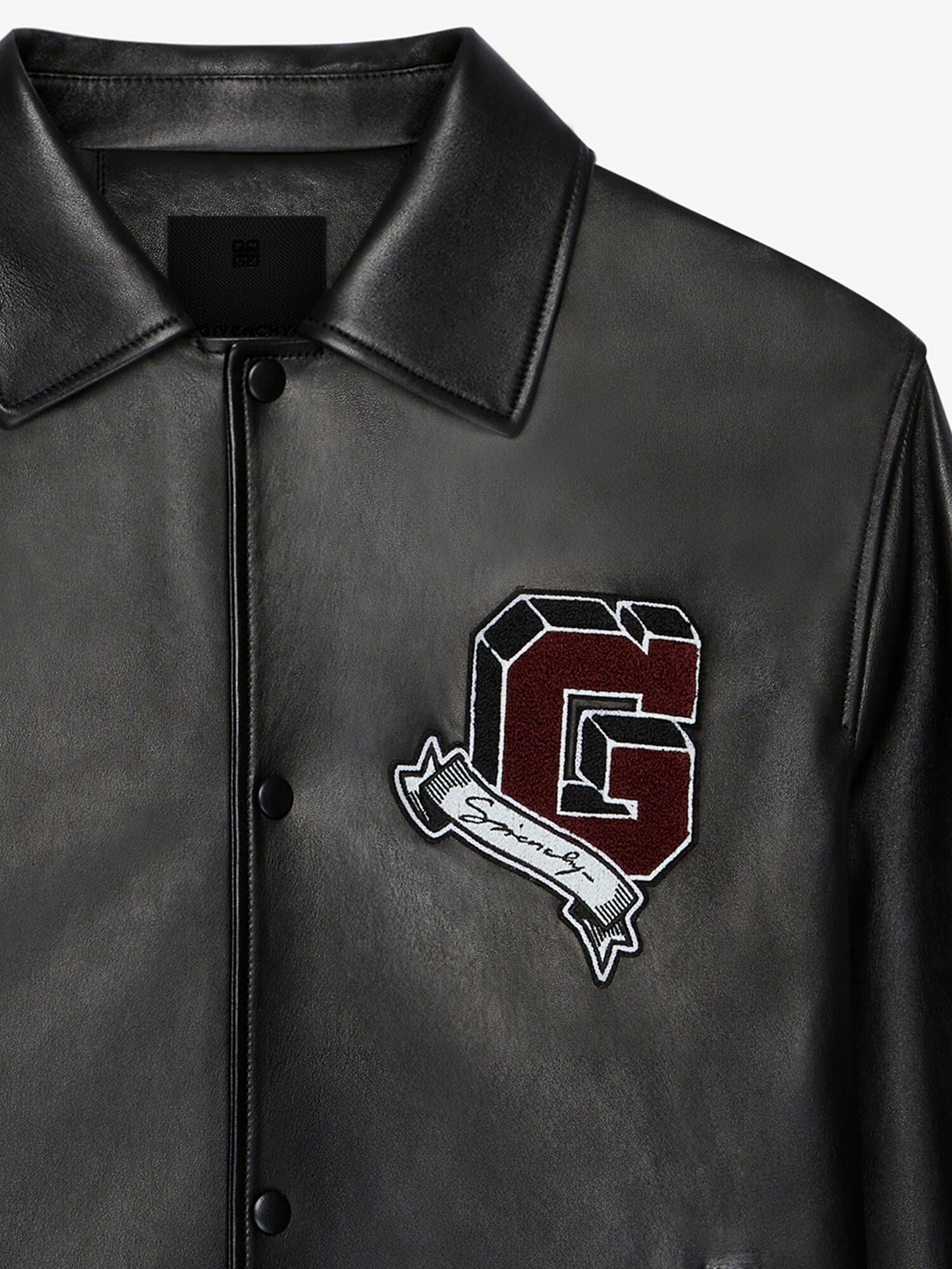 GIVENCHY カレッジ レザー ジャケット - ブラック | GIVENCHY JP 