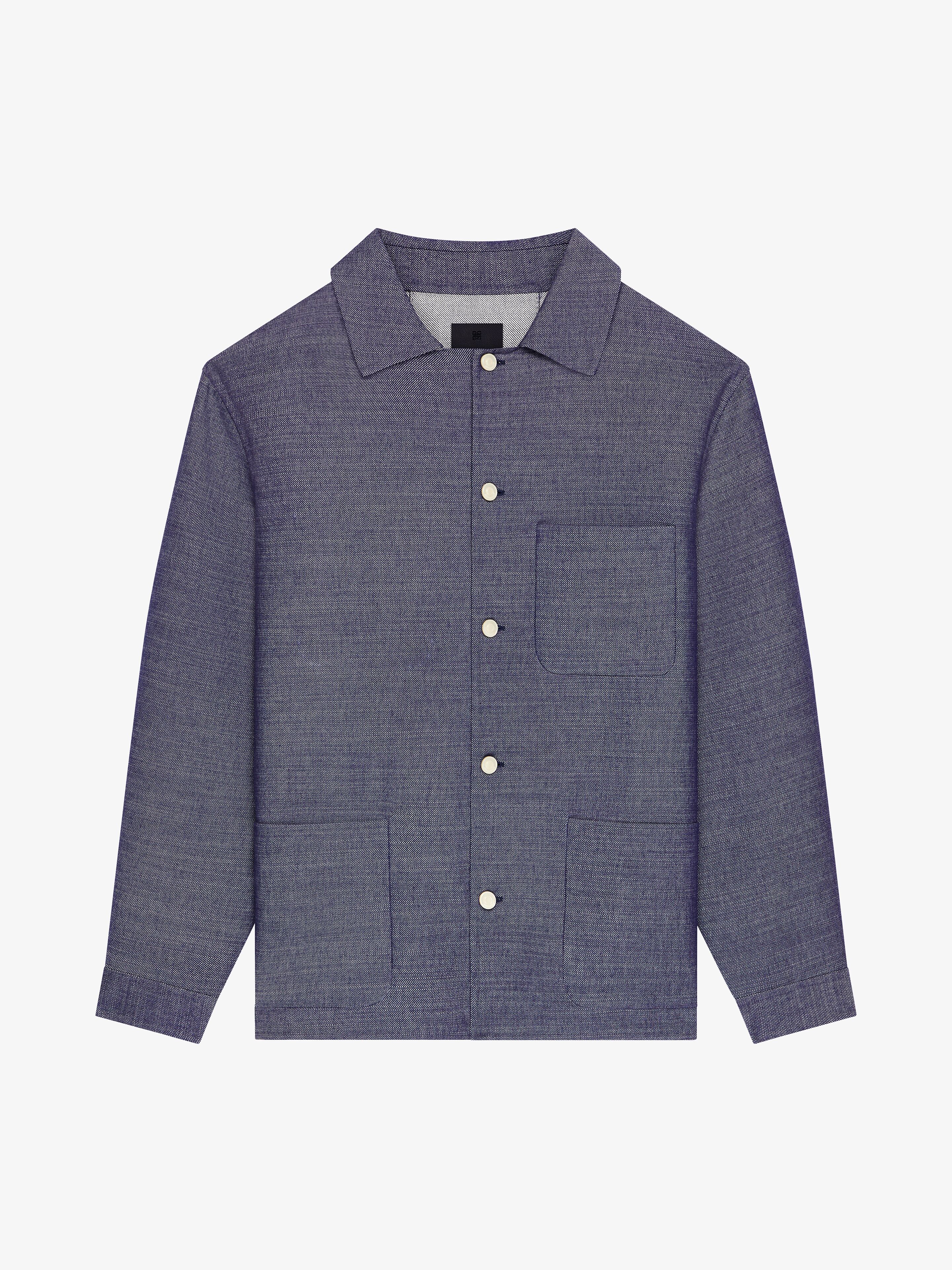 Overshirt in double face denim in - indigo blue | Givenchy US