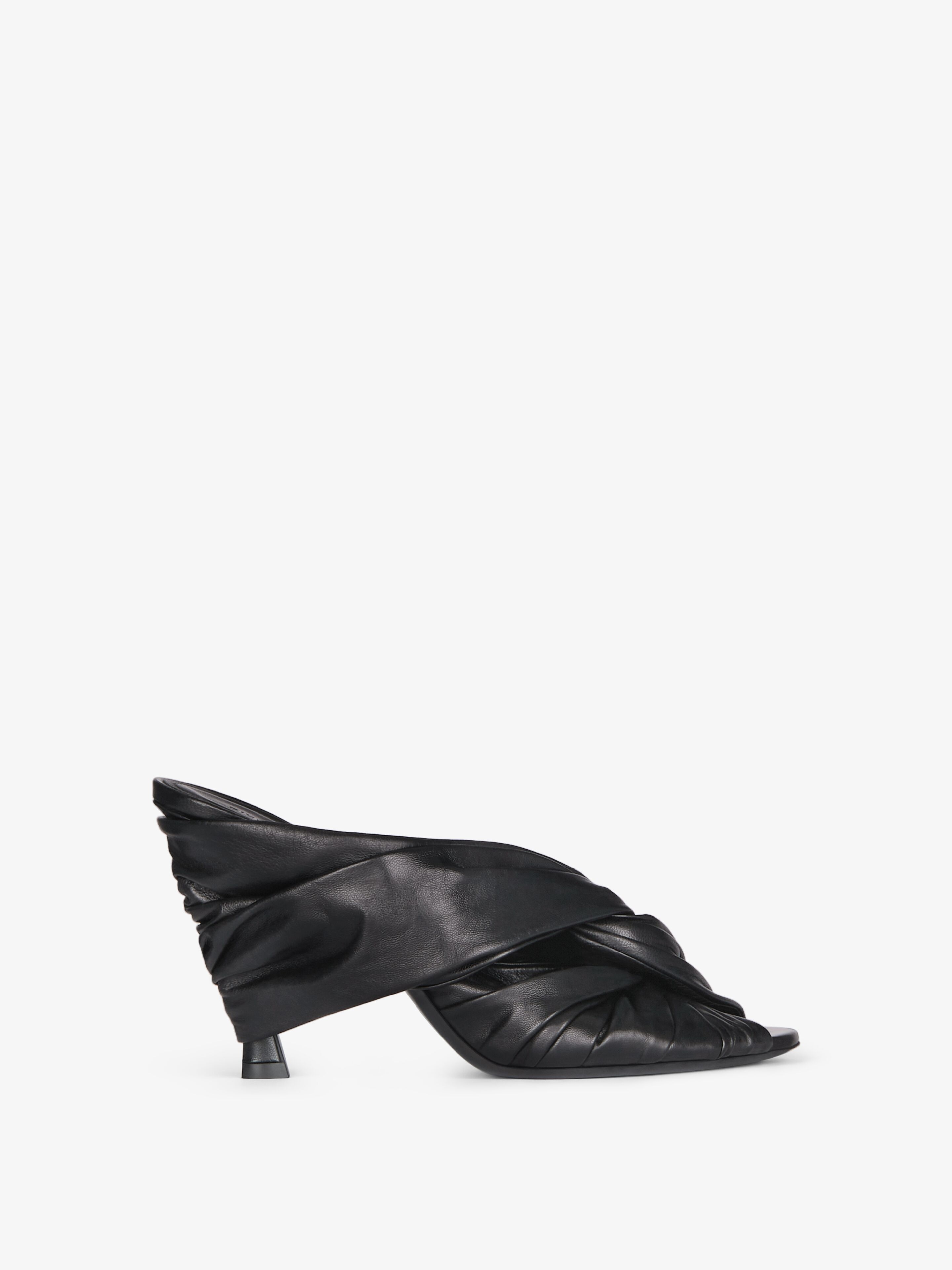 Shop Givenchy Twist Mules In Leather In Black