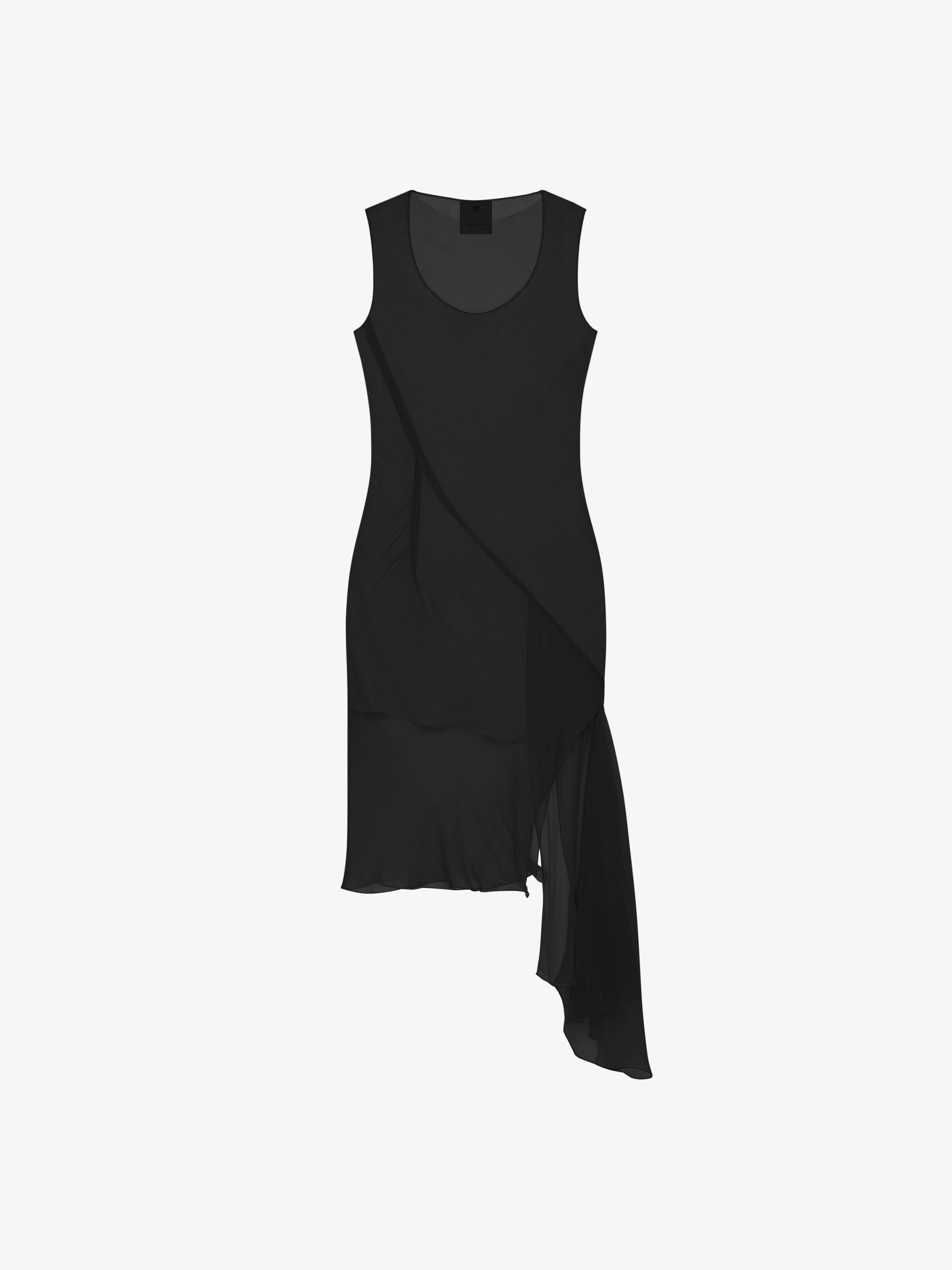 Givenchy Dress In Silk With Ruffles On The Side In Black
