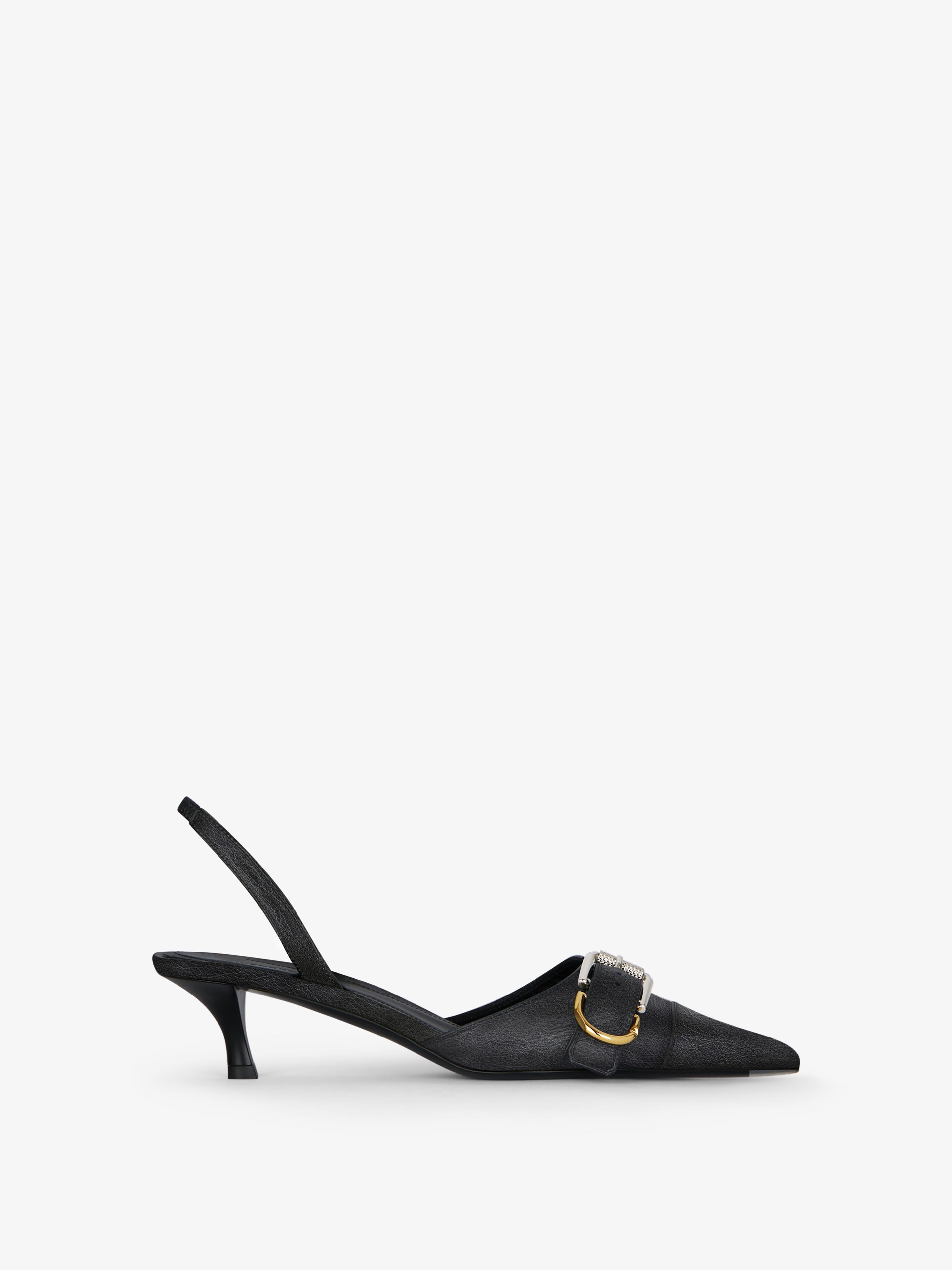 Voyou slingbacks in leather in - black | Givenchy US