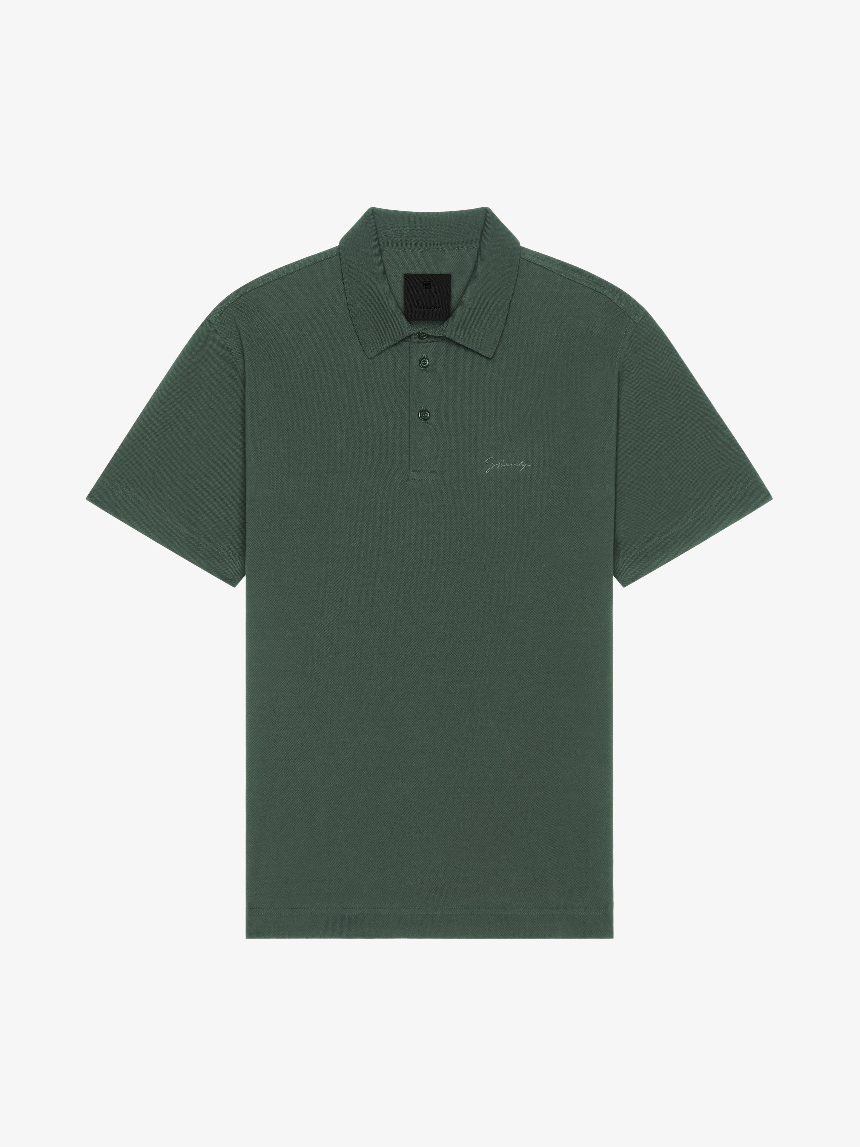 Shop Givenchy Polo In Cotton With  Signature In Green