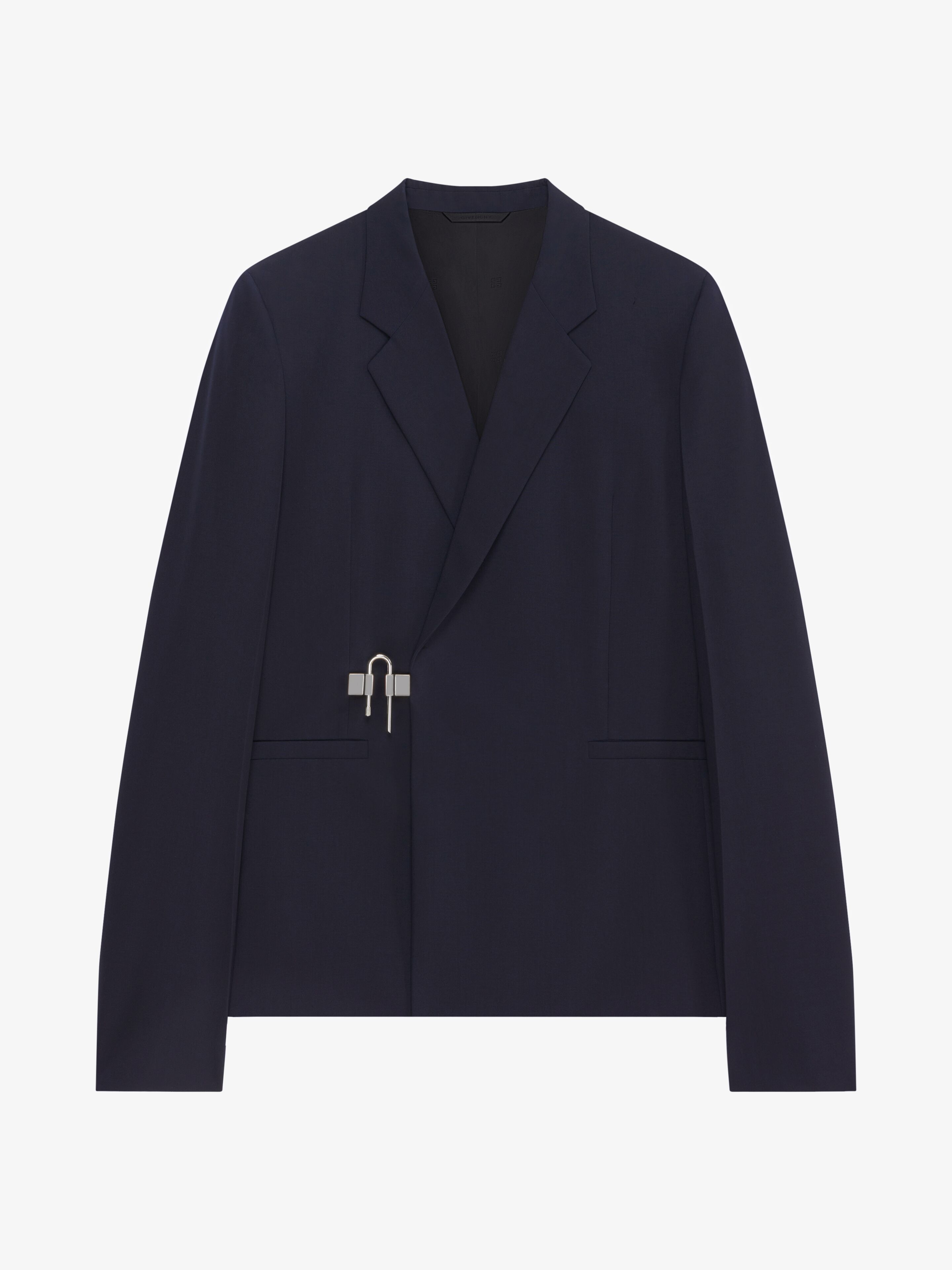 Shop Givenchy U-lock Slim Fit Jacket In Wool In Navy
