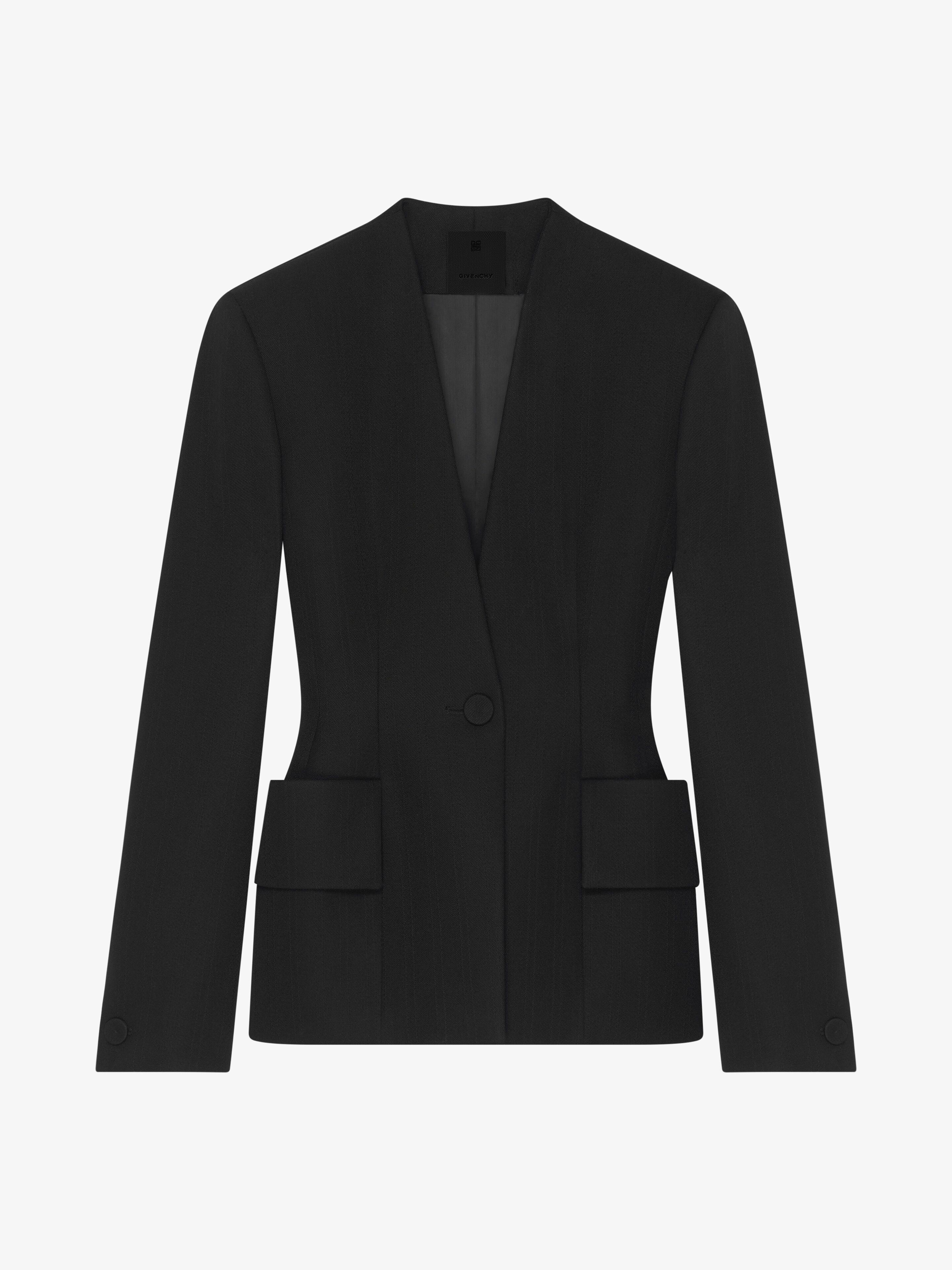 Shop Givenchy Fitted Jacket In Wool In Black