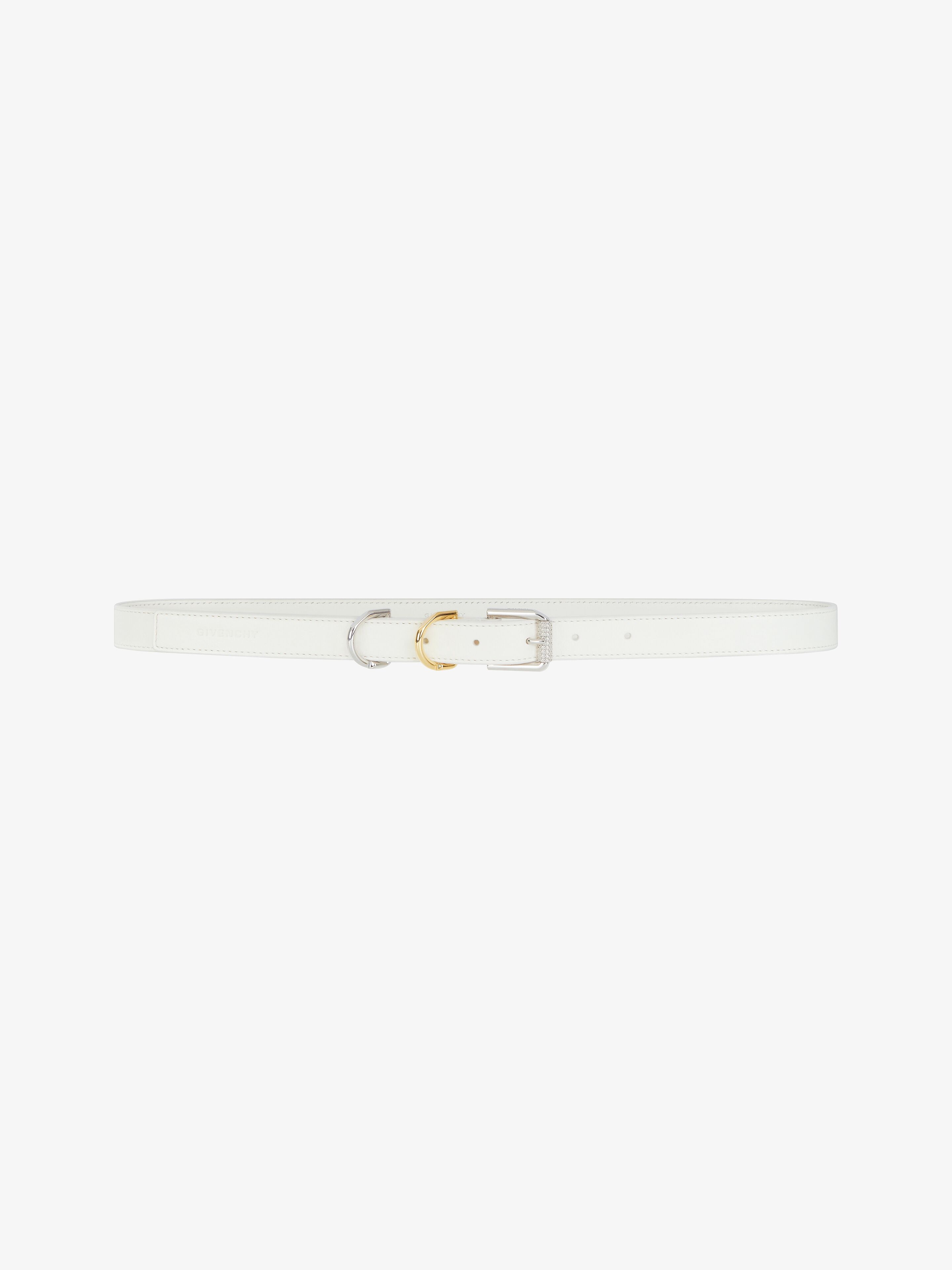 Givenchy - Voyou Belt In Leather - White - Women - Size: 80