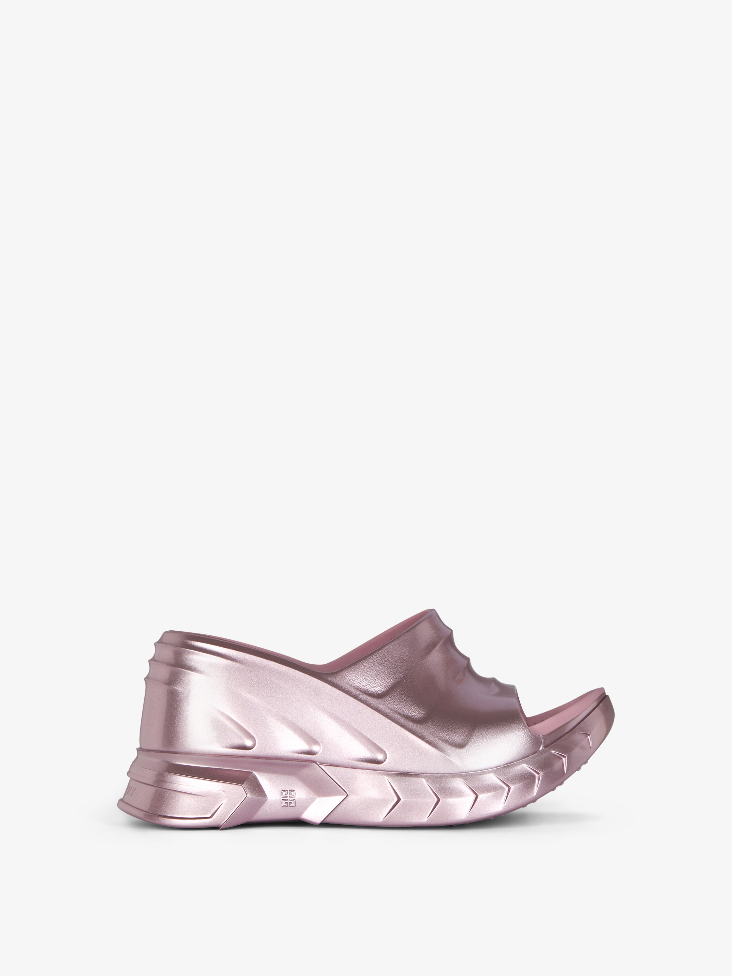 Givenchy - Sandales Compensées Marshmallow En Gomme Laminé - Rose - pour Femme - Taille : 37