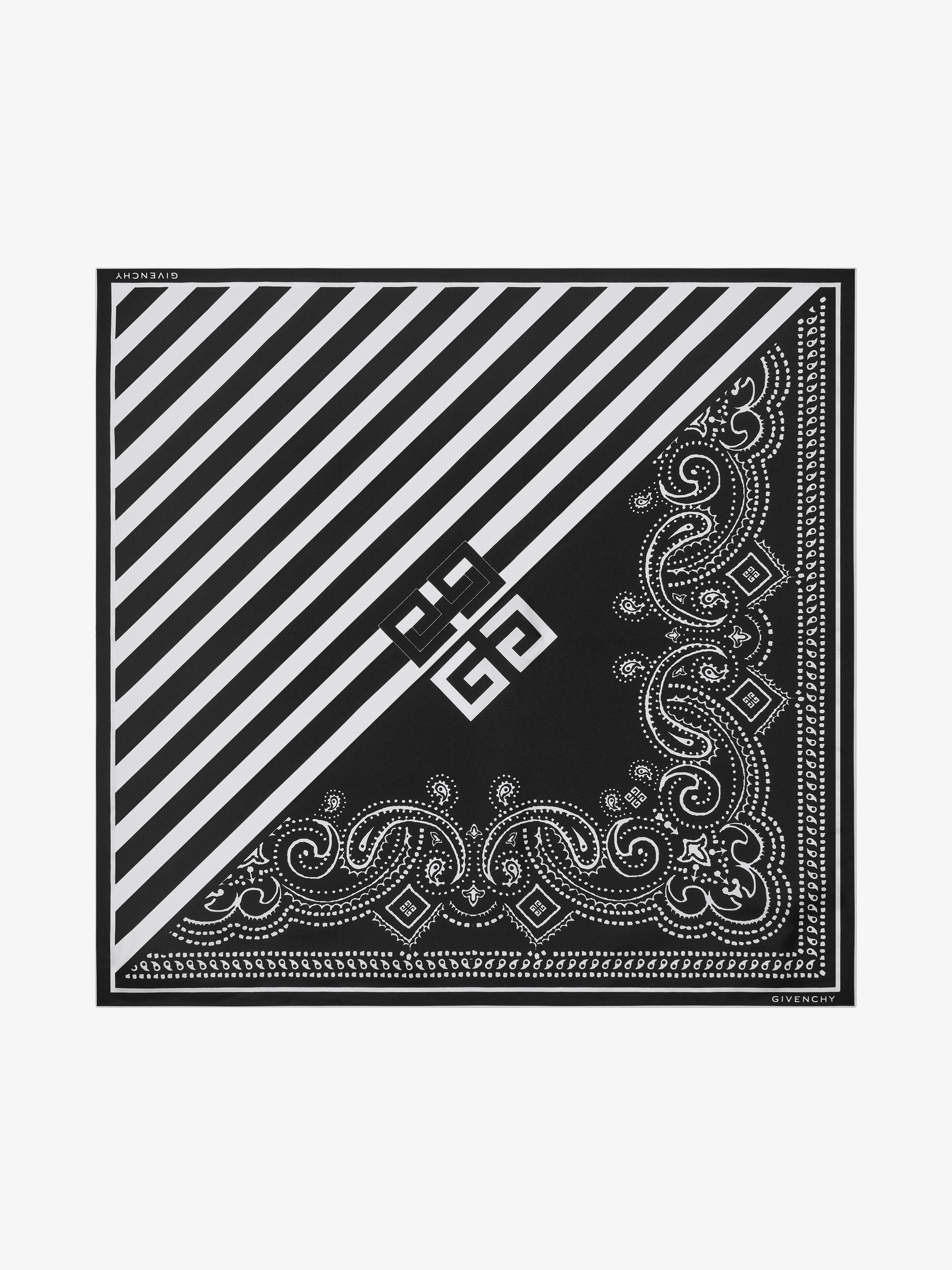 Givenchy - Bi-pattern Square In Silk - Black - Women - Size: TU