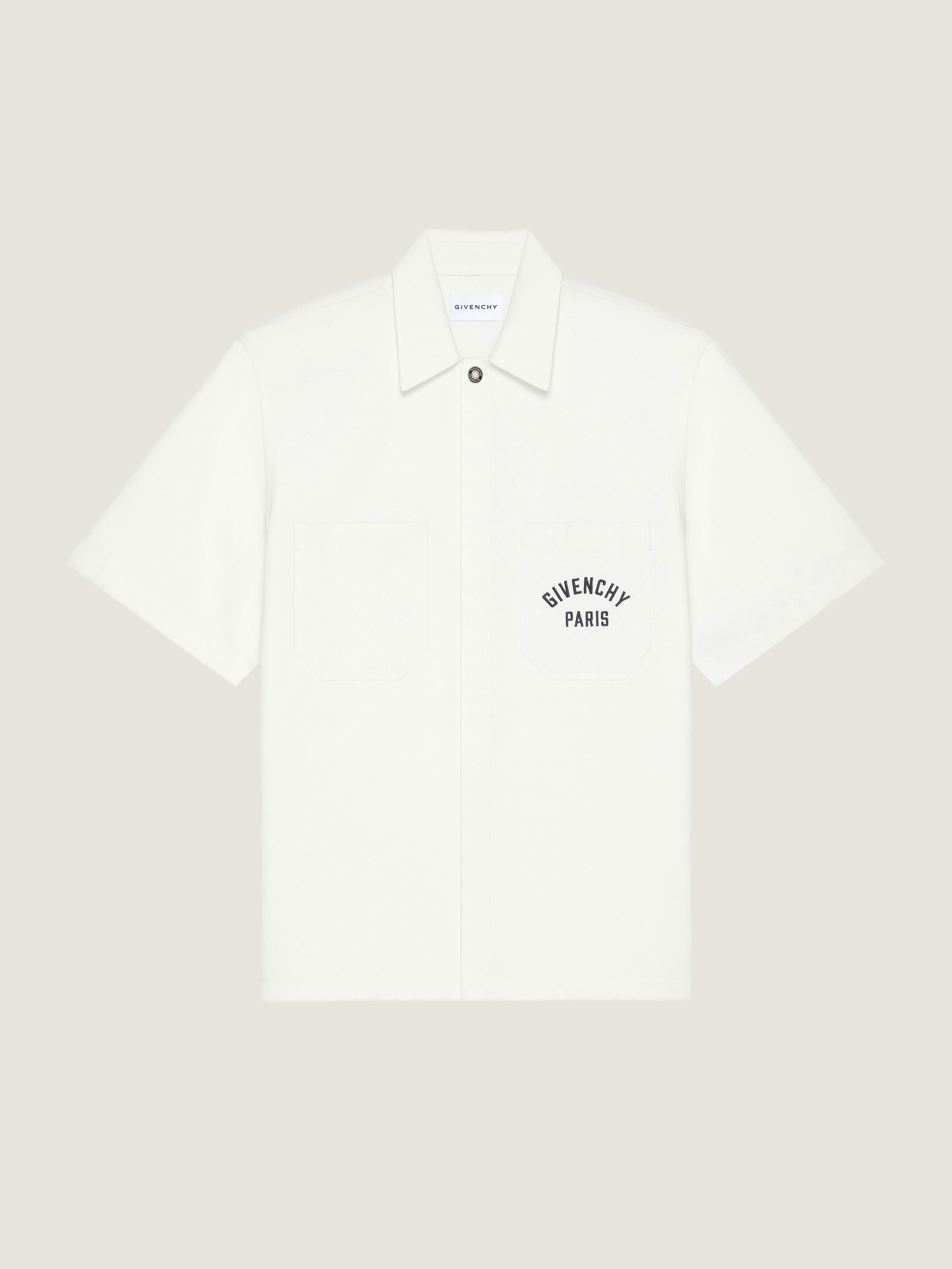 【Givenchy】SHIRT◆BM615H164P Shirt in cotton with GIVENCHY Paris embroidery in - dark