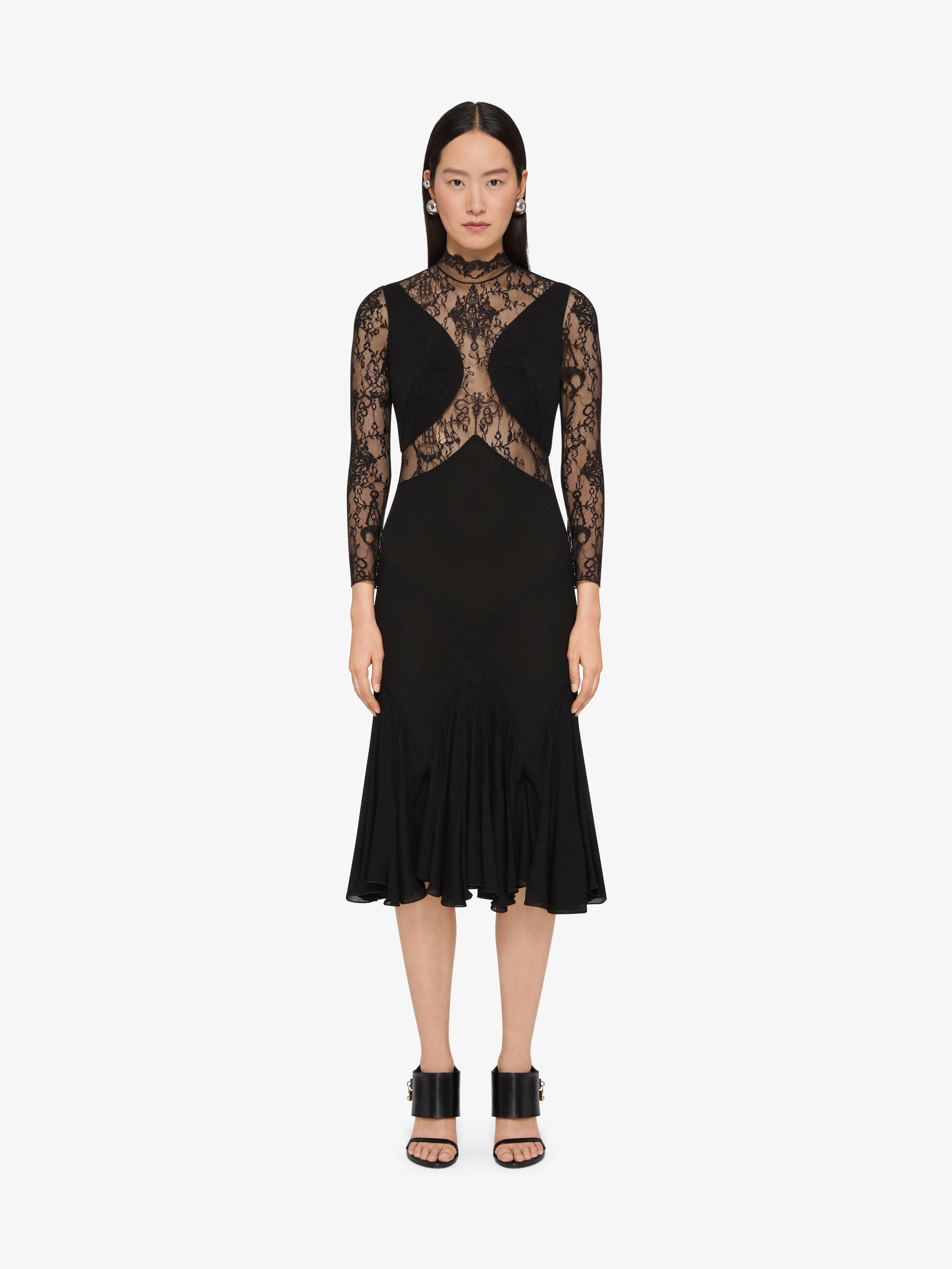 Dress in chandelier lace and jersey | Givenchy CA | Givenchy