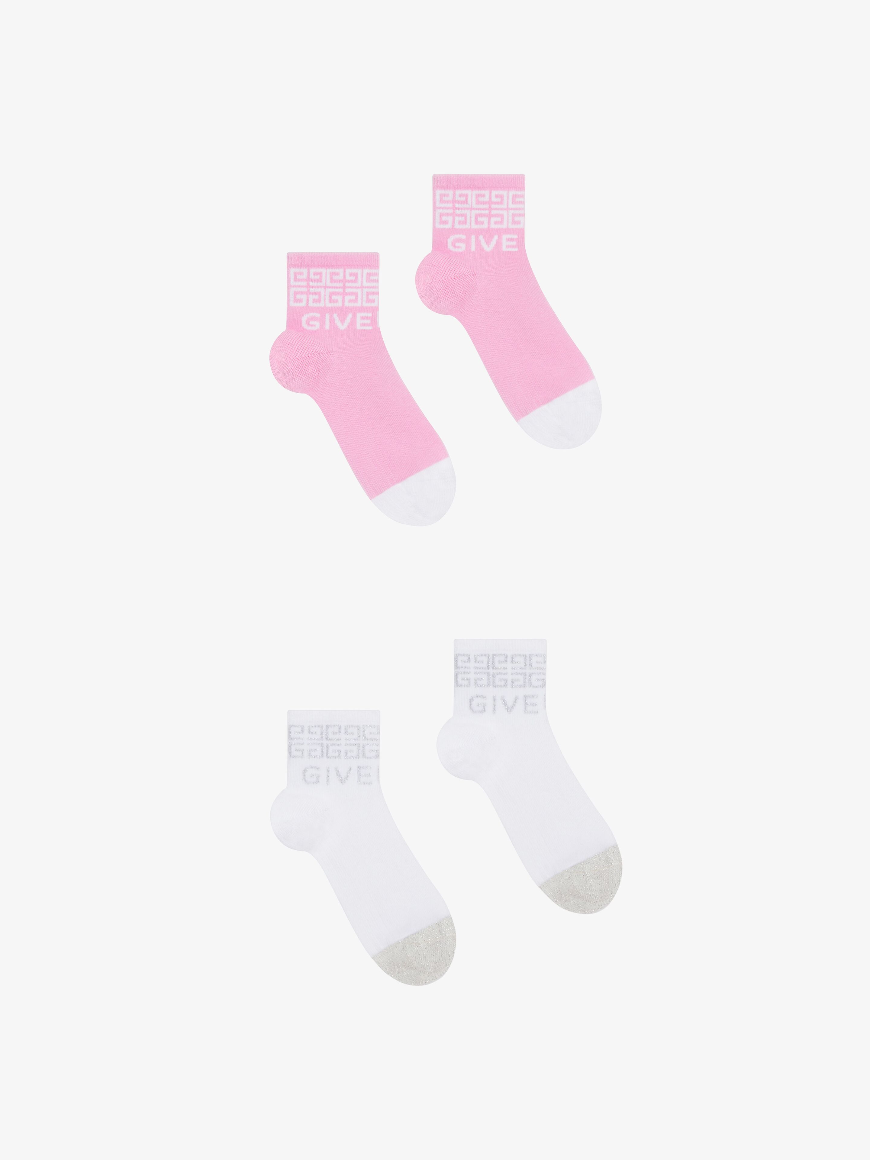 Socks in GIVENCHY 4G jacquard set in white pink Givenchy US