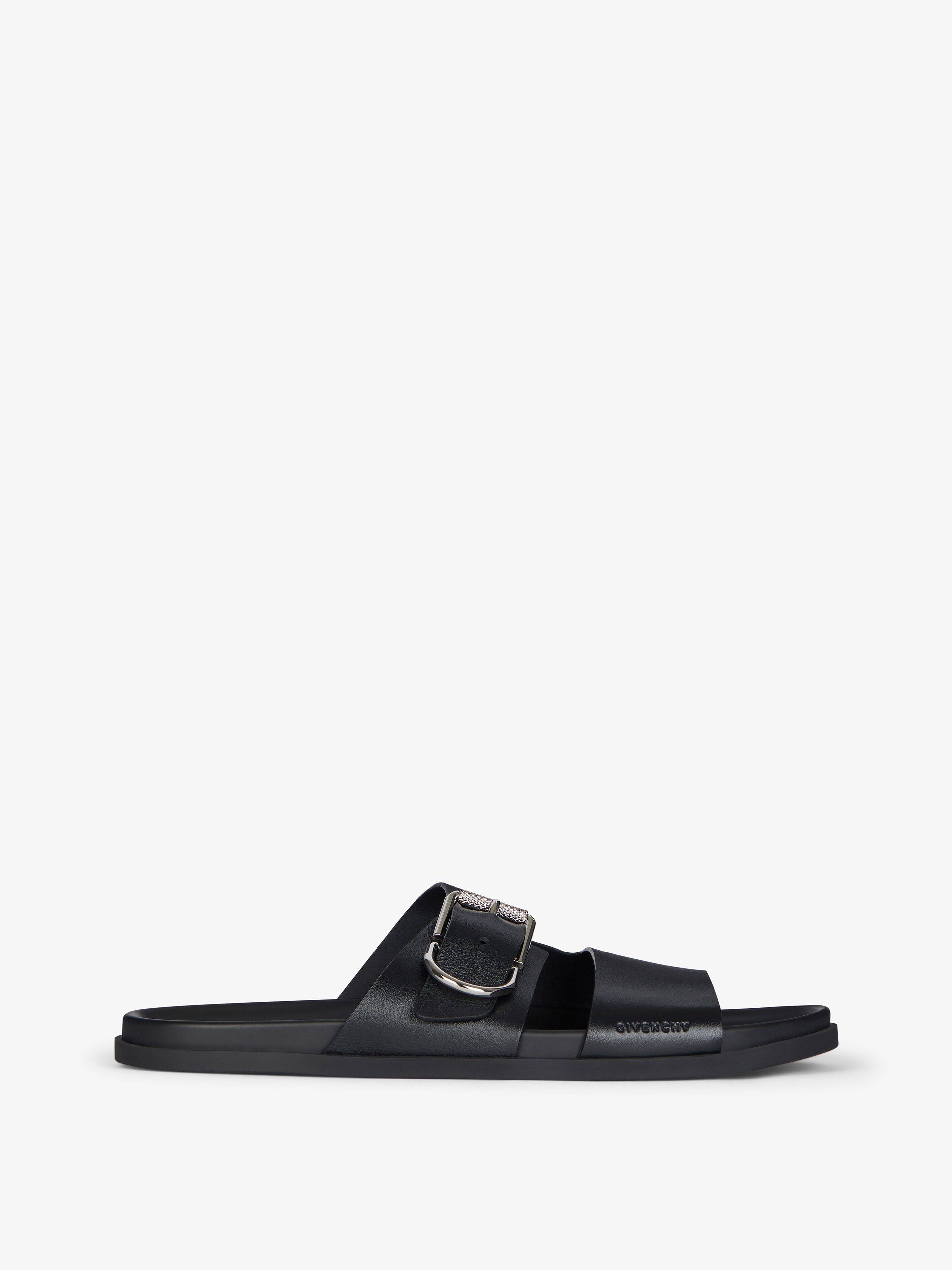 Givenchy - Sandales Plates Voyou En Cuir Grainé - Noir - pour Homme - Taille : 44