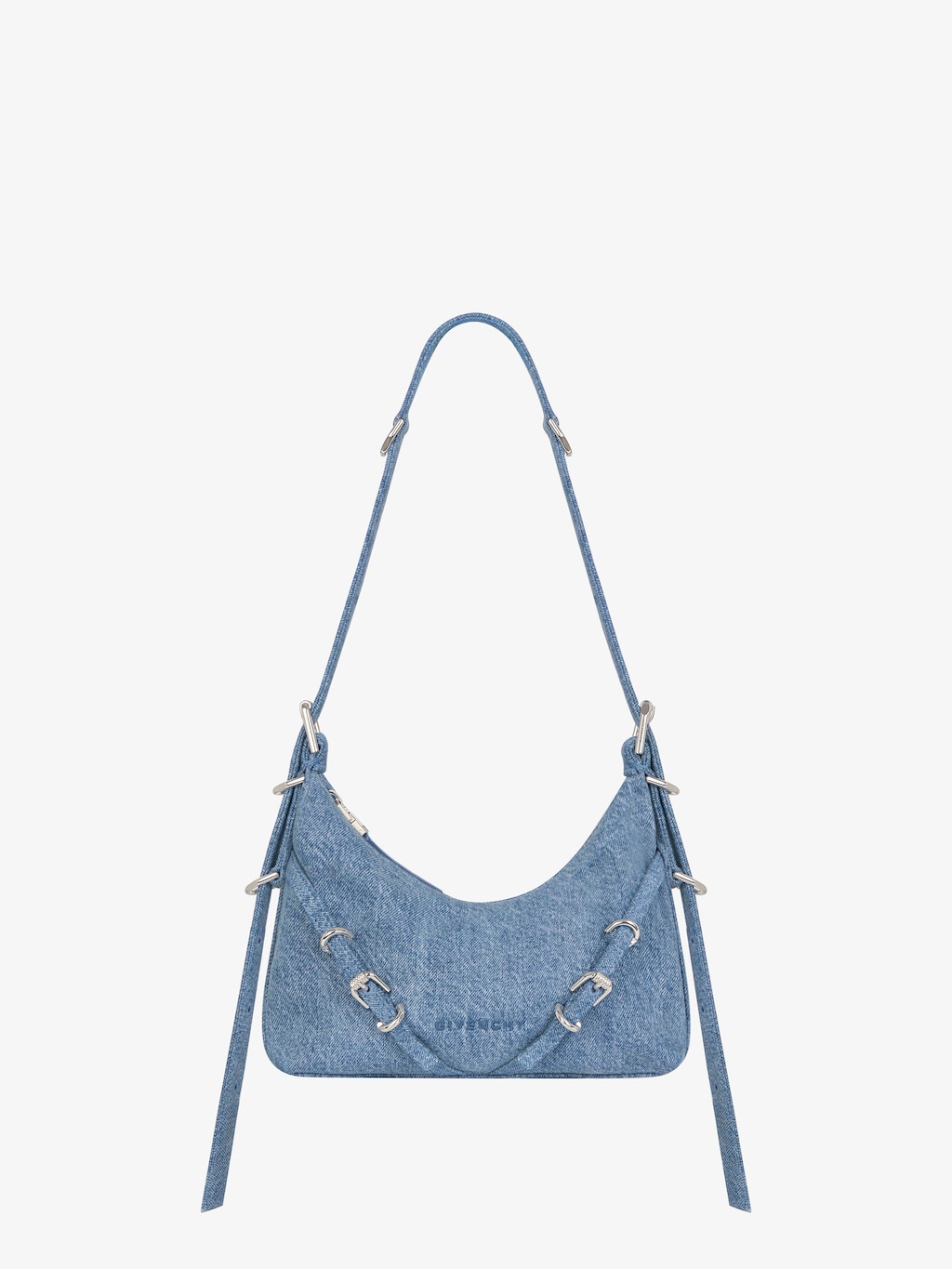 Mini Voyou bag in denim - medium blue | Givenchy