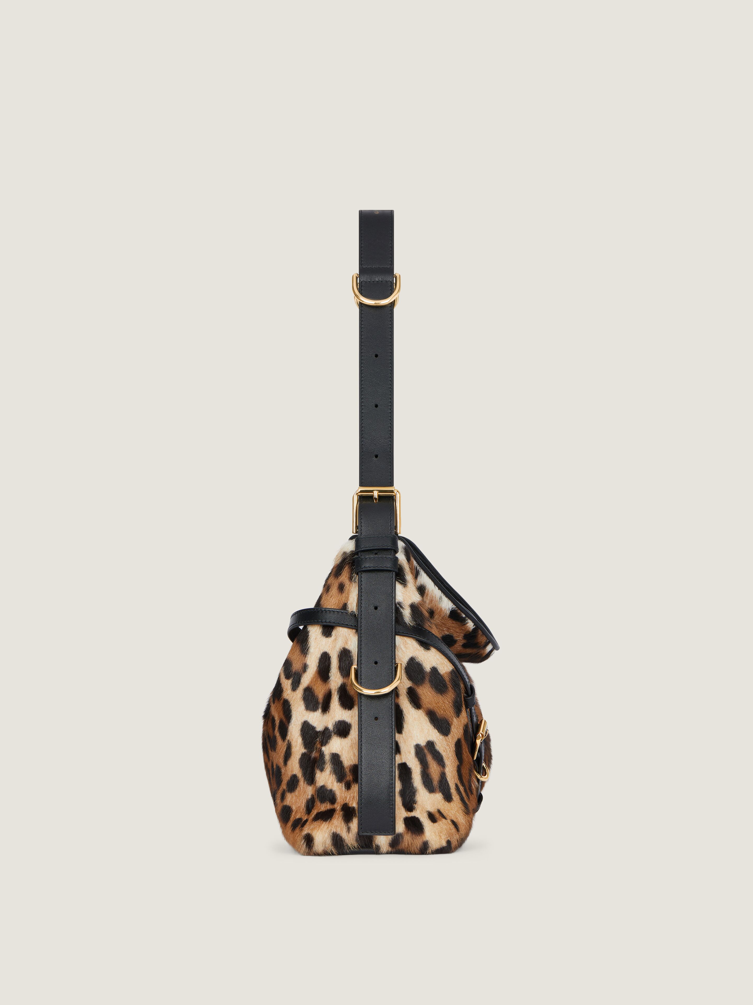 Givenchy ミディアムバケットバッグ ブラック FW24/25 ヴォワイユー ミディアム レオパードプリントレザー - ブラック