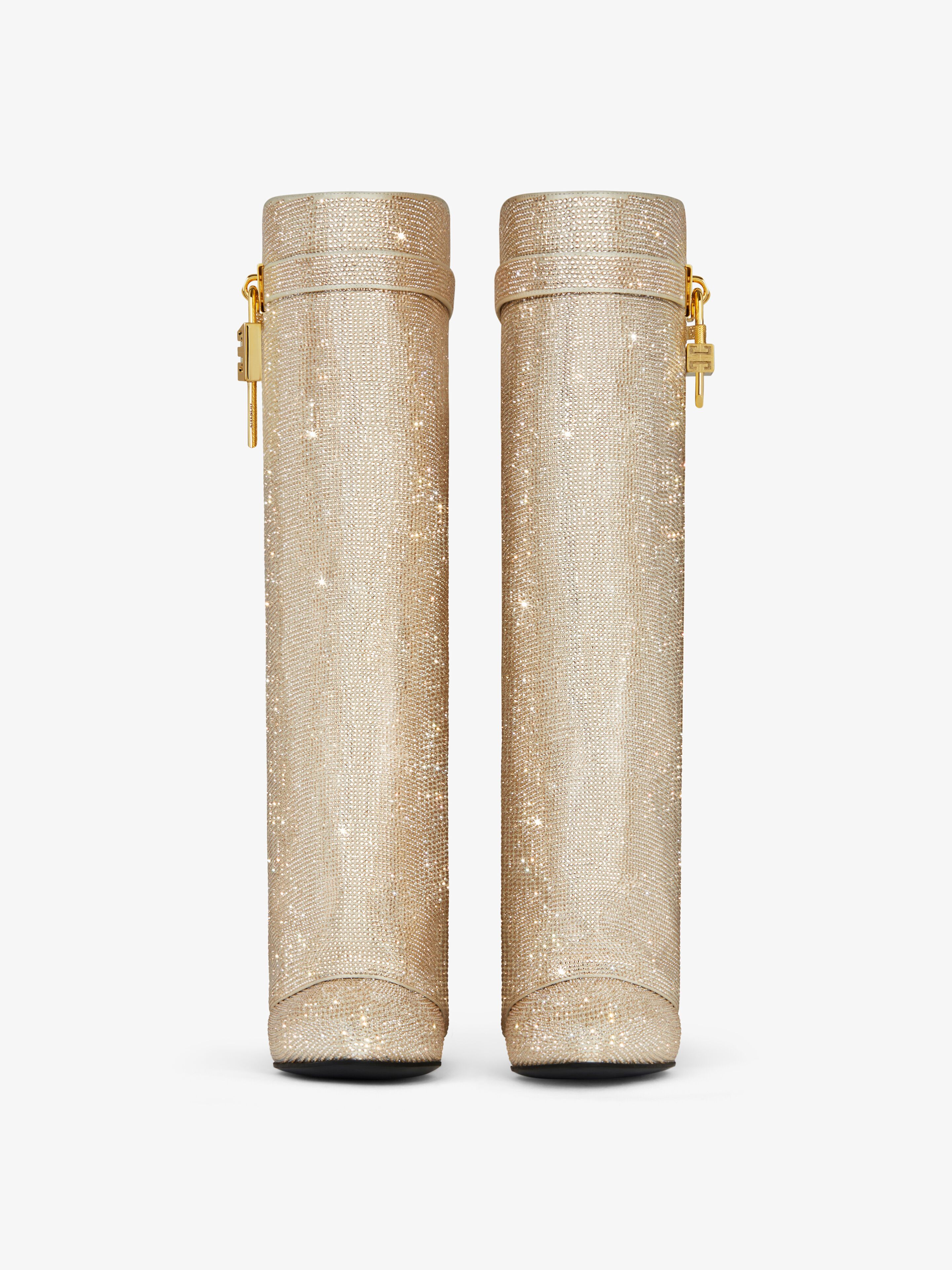 Shark Lock boots wide fit in satin with strass | Givenchy CA