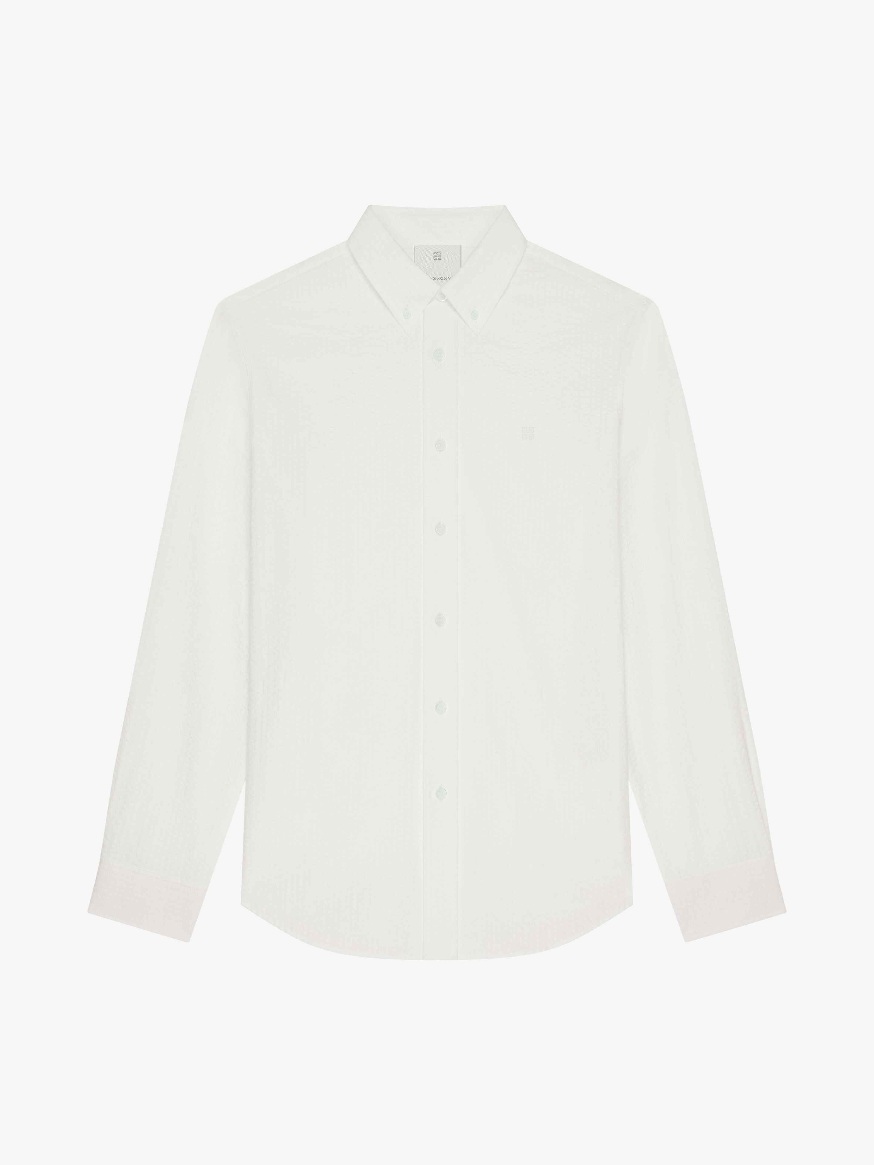 Shop Givenchy Shirt In Cotton Seersucker In White