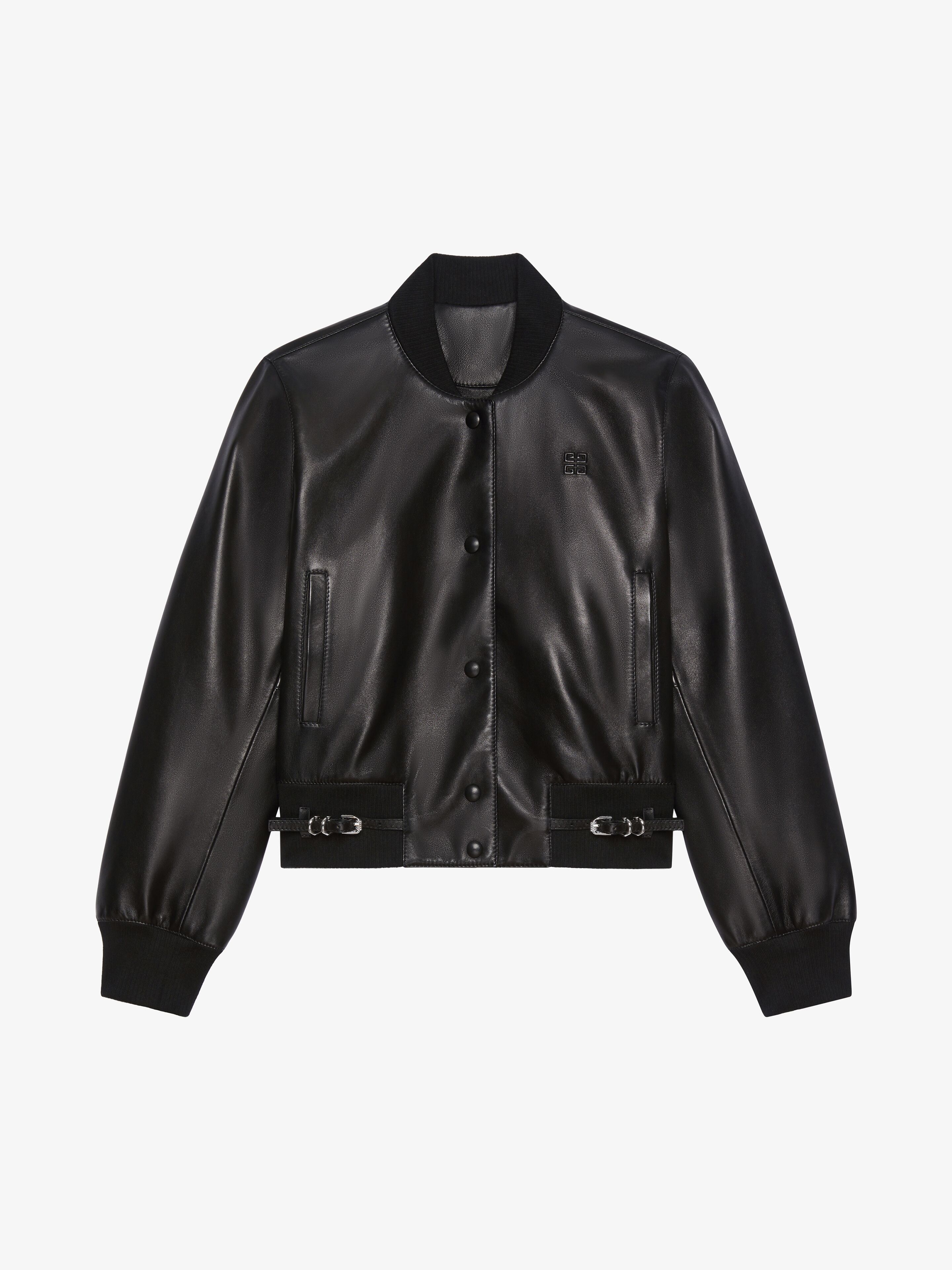 Shop Givenchy Voyou Varsity Jacket In Leather In Black