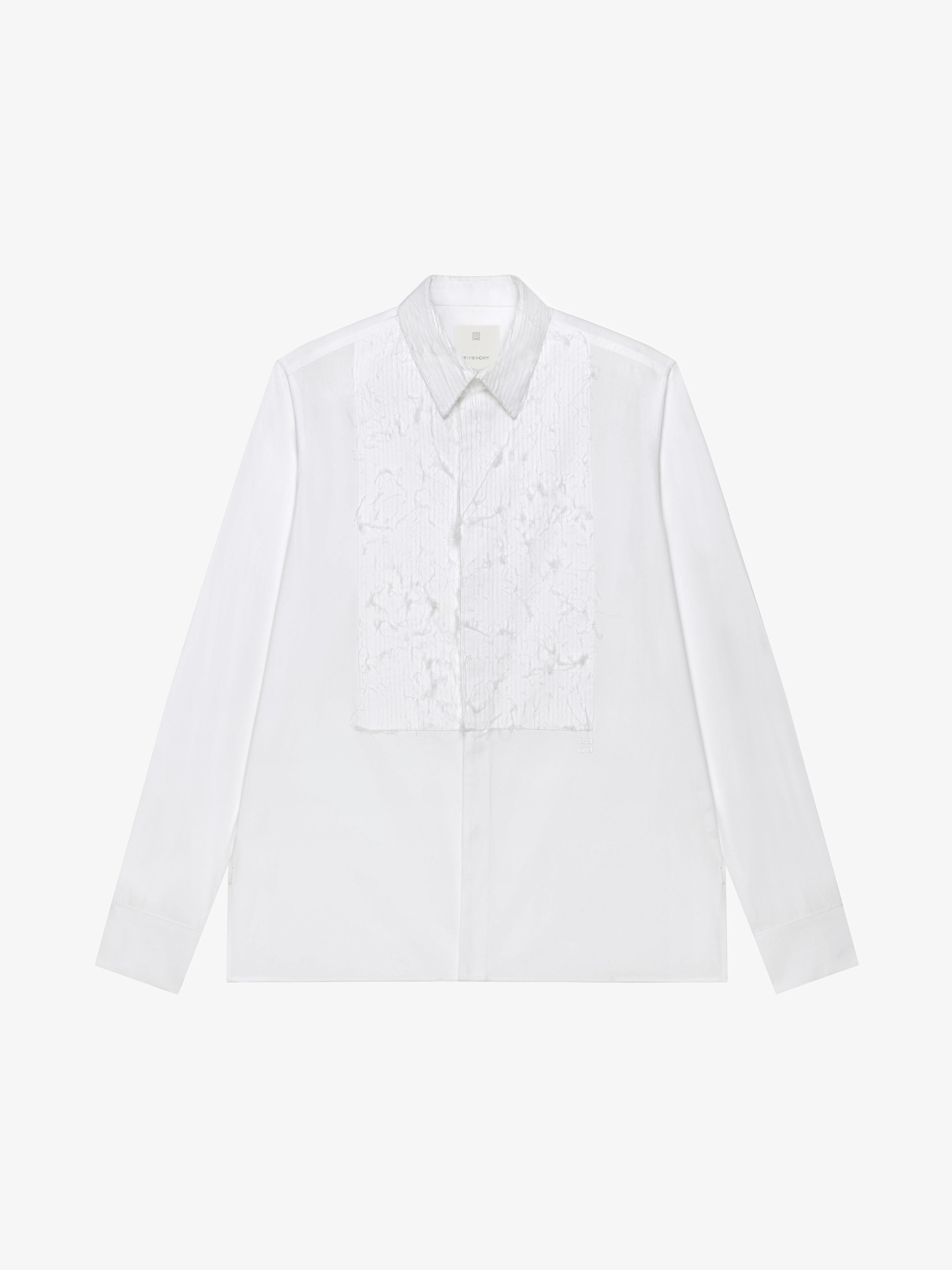 Givenchy Shirt In Cotton With Textured Bib Front In White