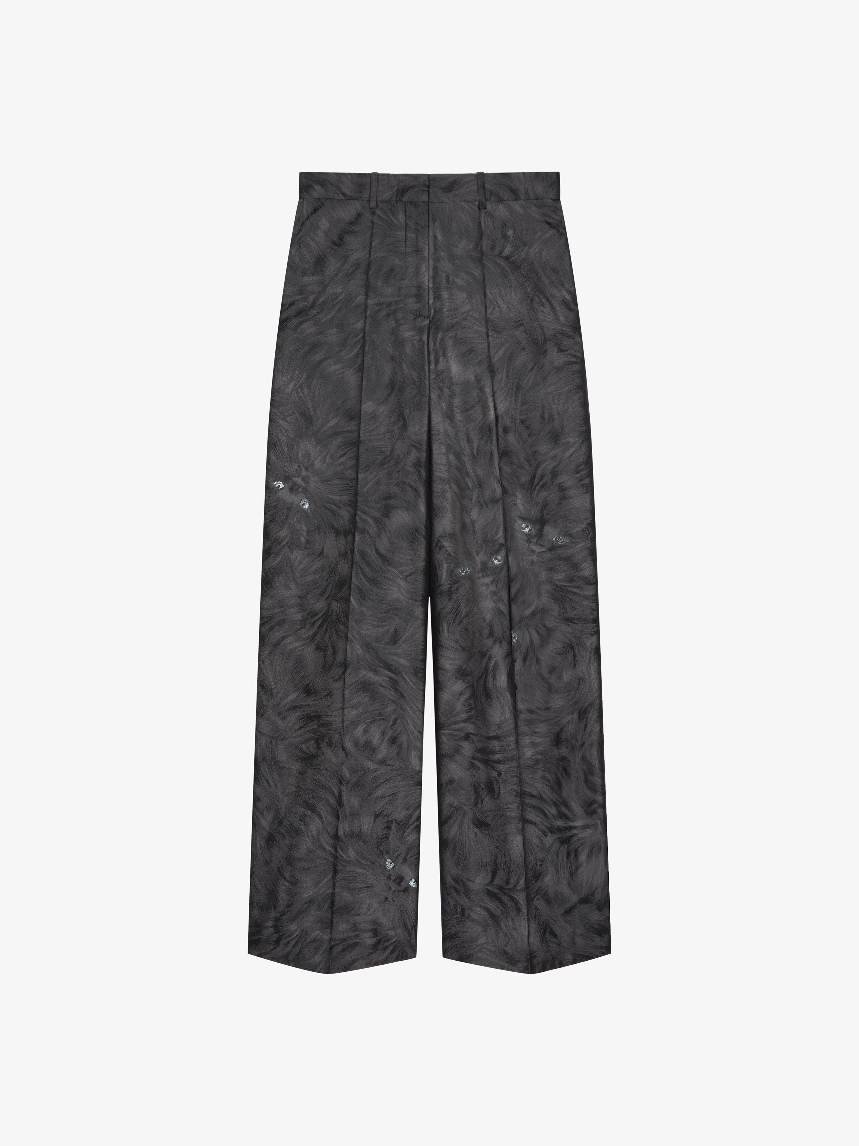 Shop Givenchy Oversized Tailored Pants In Cat Jacquard In Black